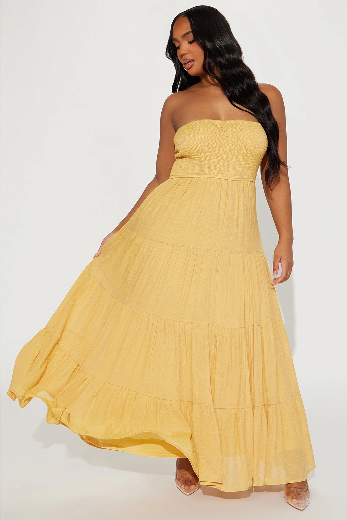 Juliette Tube Maxi Dress - Mustard — Mostarda