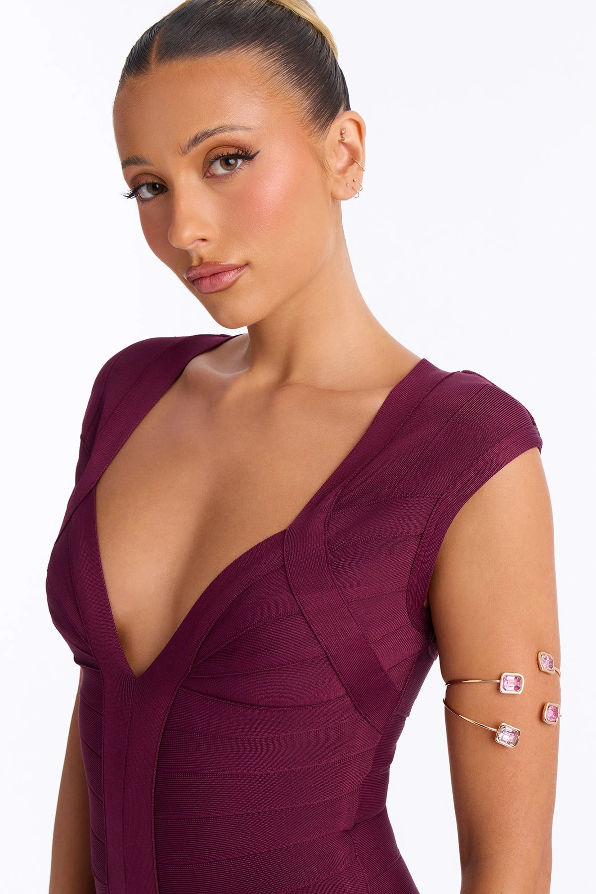 Don't Wander Arm Cuff - Gold/Pink — Dourado/Rosa