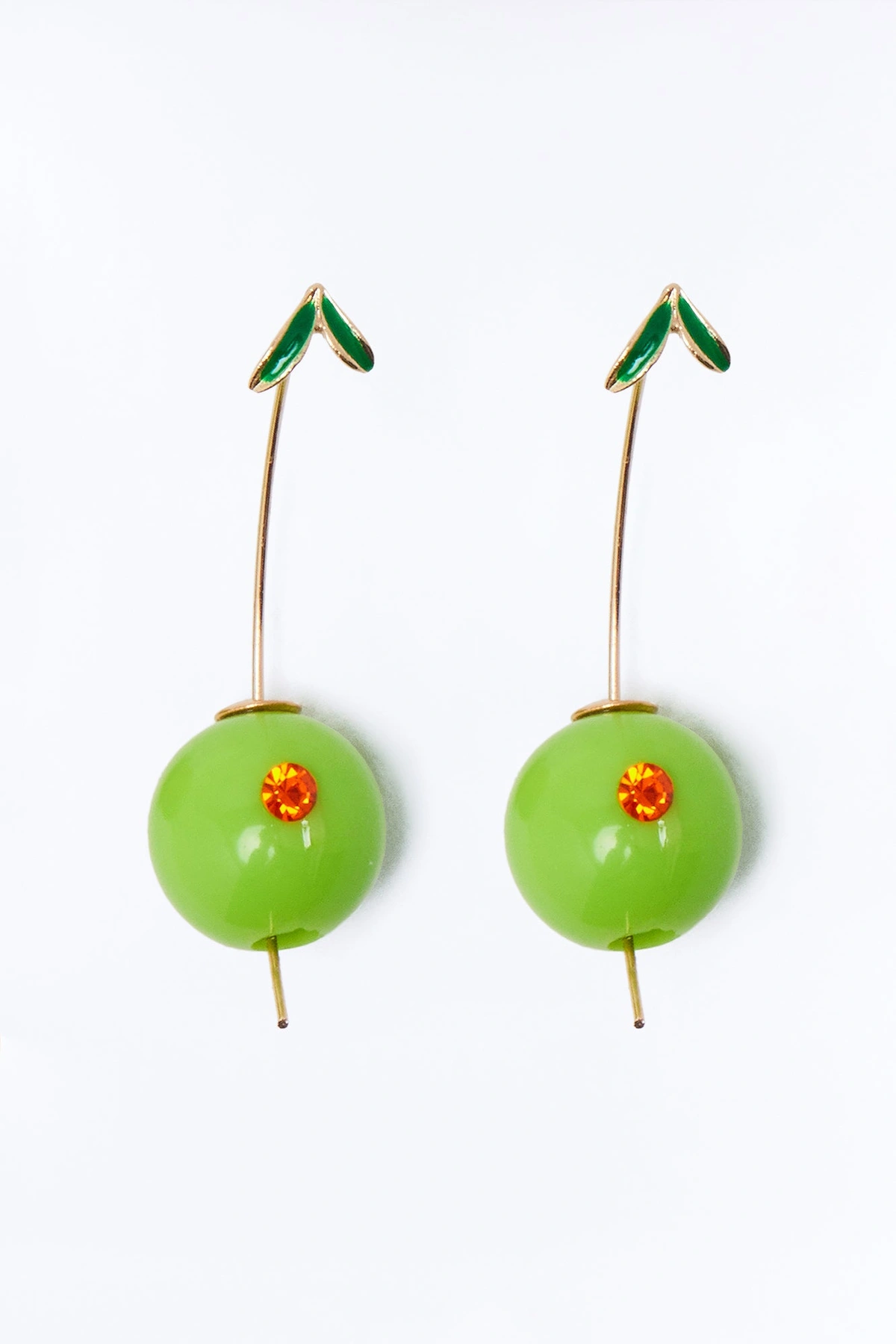 Olive You Drop Earrings - Olive — Verde-azeitona
