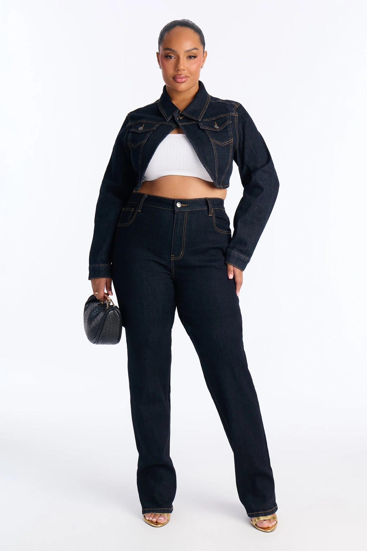 Tall Pinegrove Stretch Straight Leg Jeans - Dark Wash — Ganga de lavagem escura