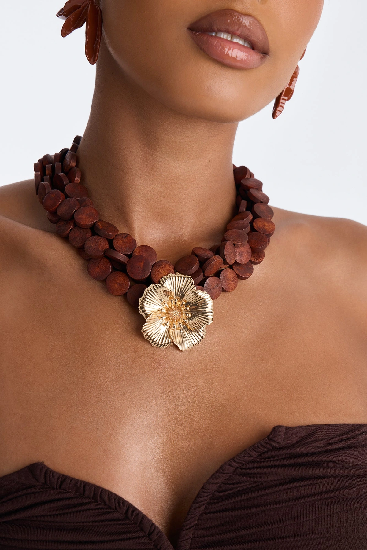 With Love Pendant Necklace - Brown/combo — Castanho/combinação
