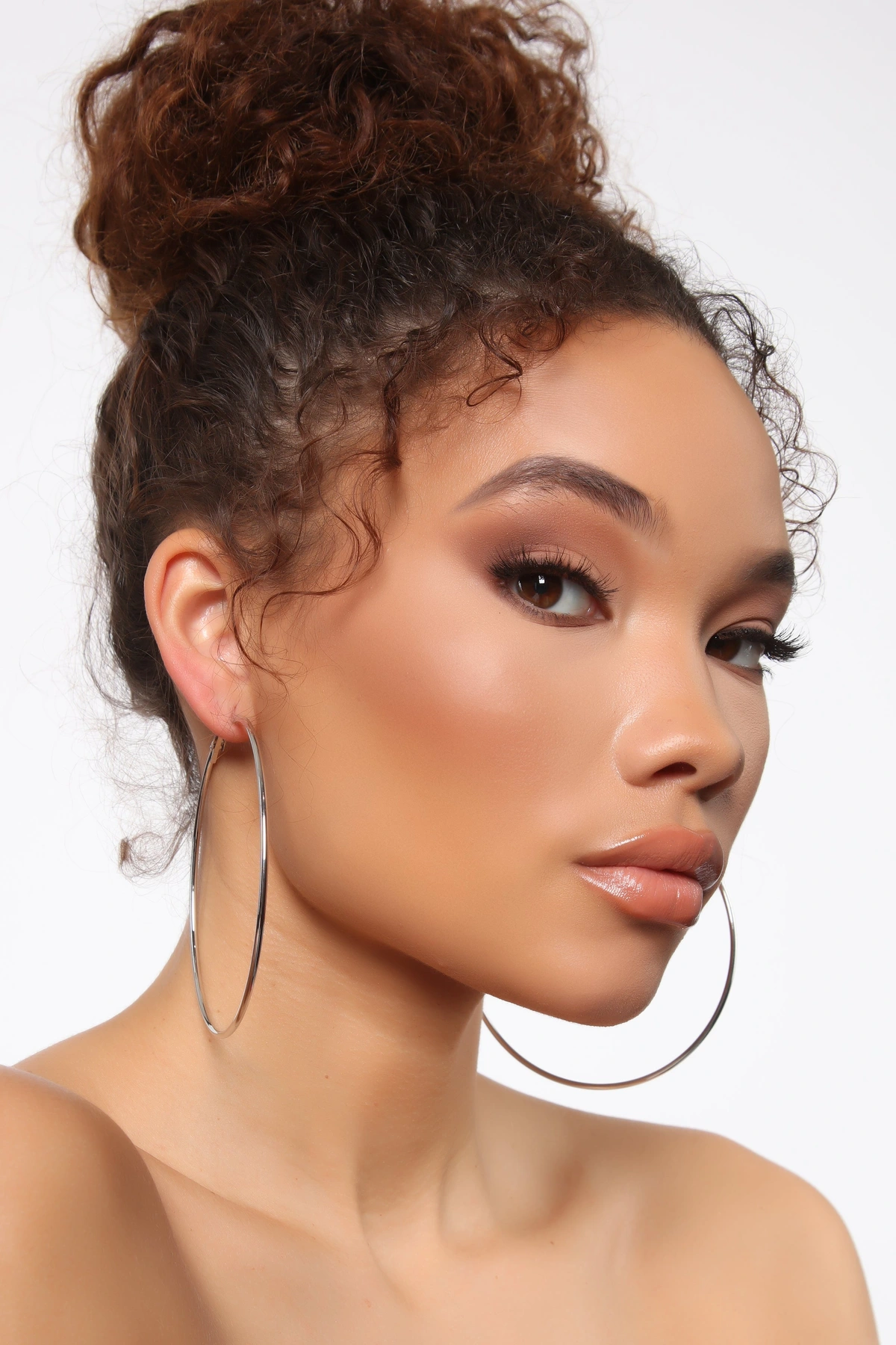 Devan Hoop Earrings - Silver — Prateado