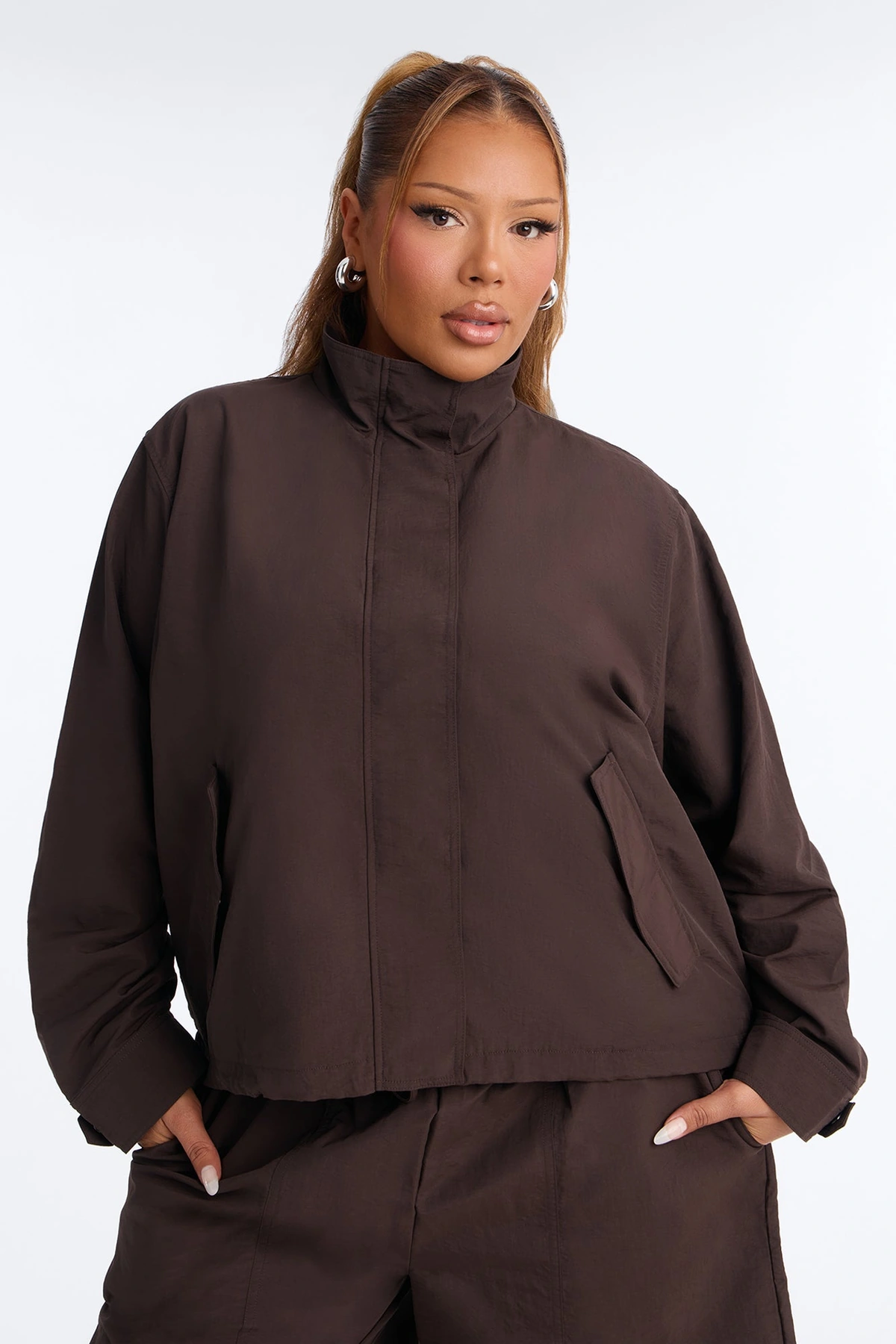 Amalie Windbreaker Jort Set - Chocolate — Chocolate