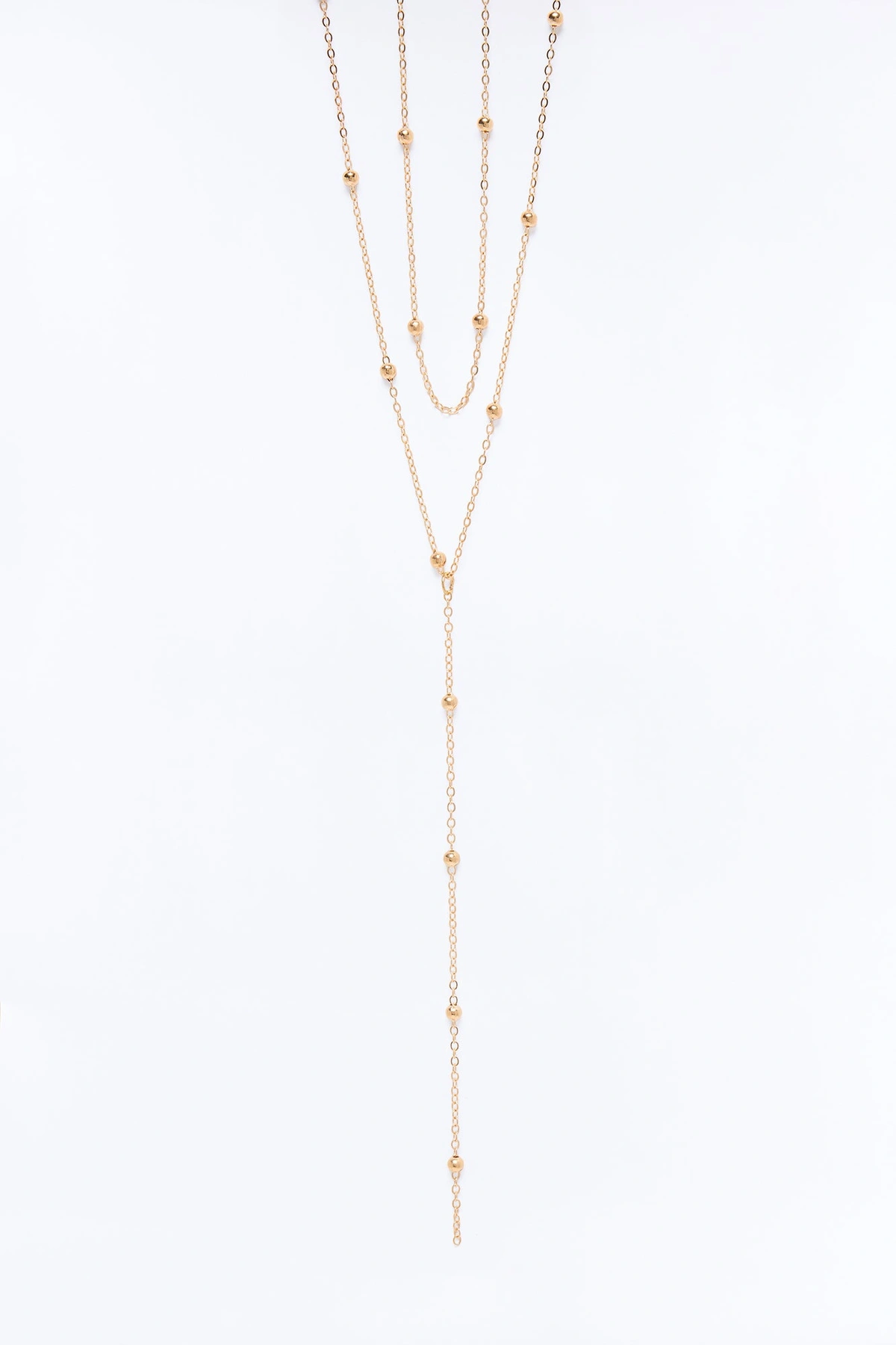 Effortless Chain Layered Lariat Necklace - Gold — Dourado