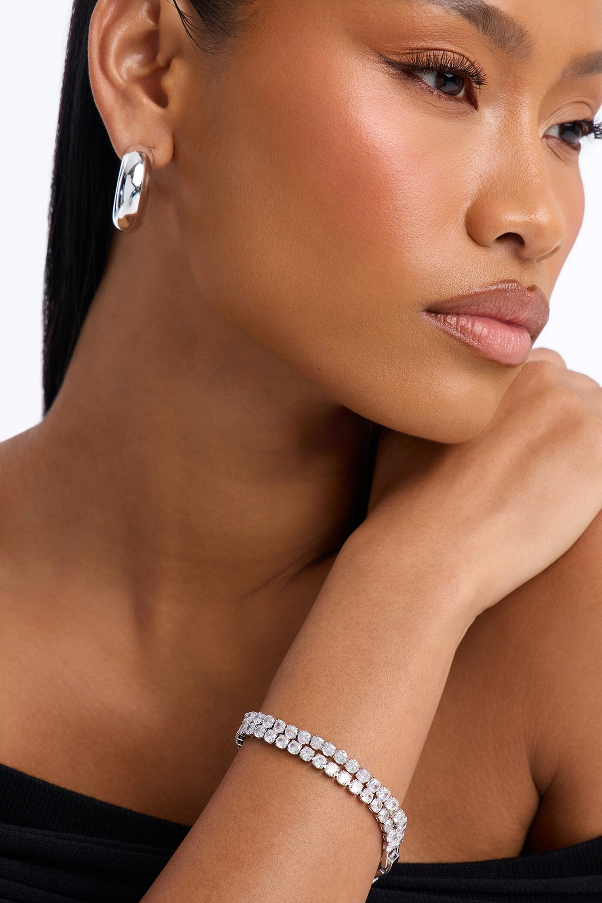 Cubic Zirconia So Dear To Me Bracelet - Silver — Prateado