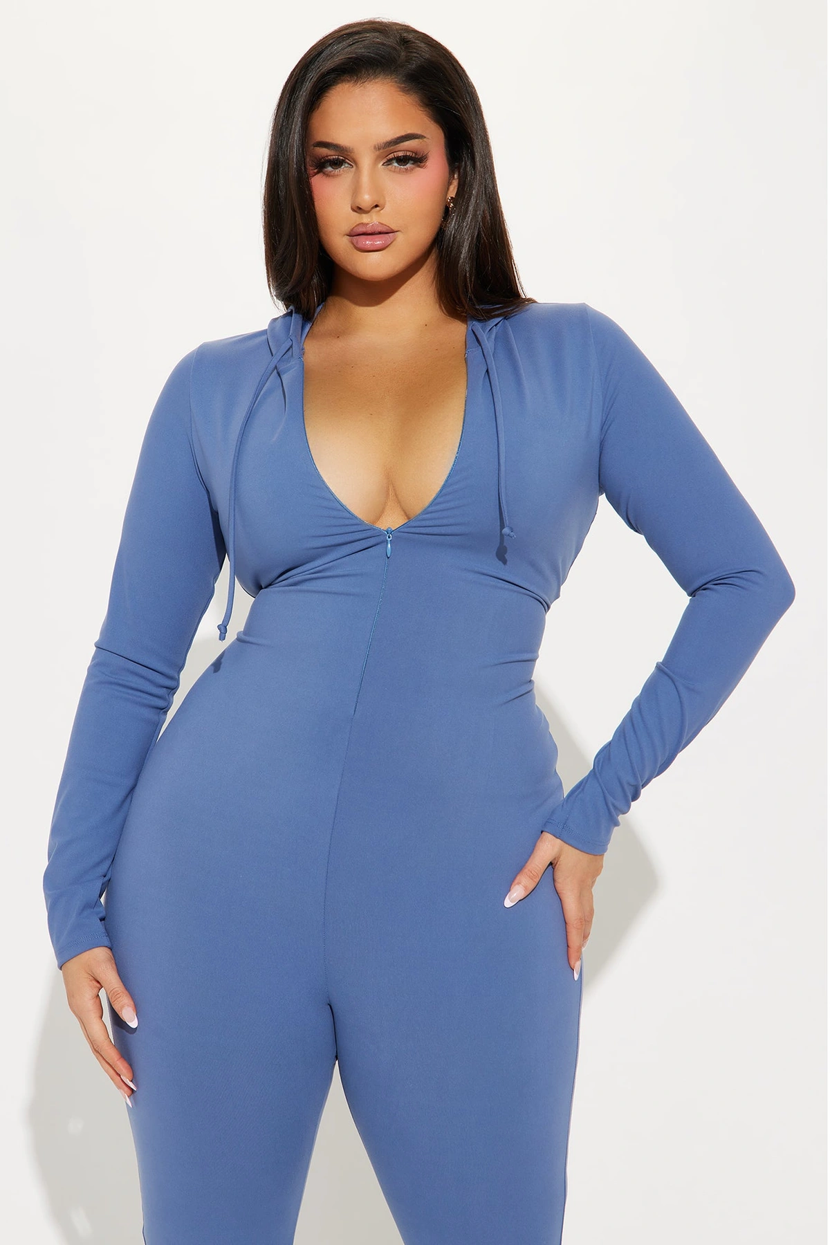 Luna Zip Up Jumpsuit - Blue — Azul