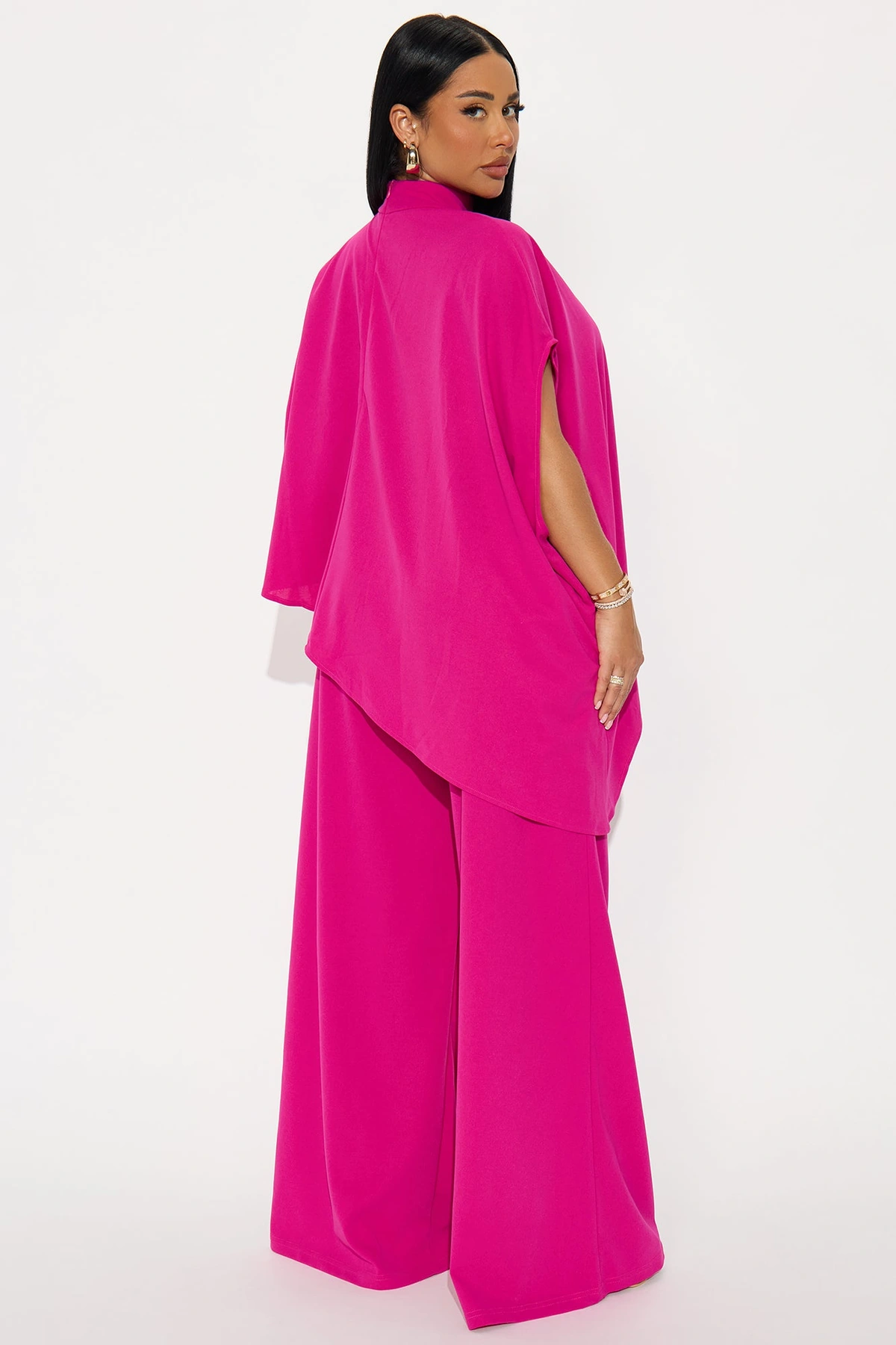 Diana Draped Pant Set - Magenta — Magenta
