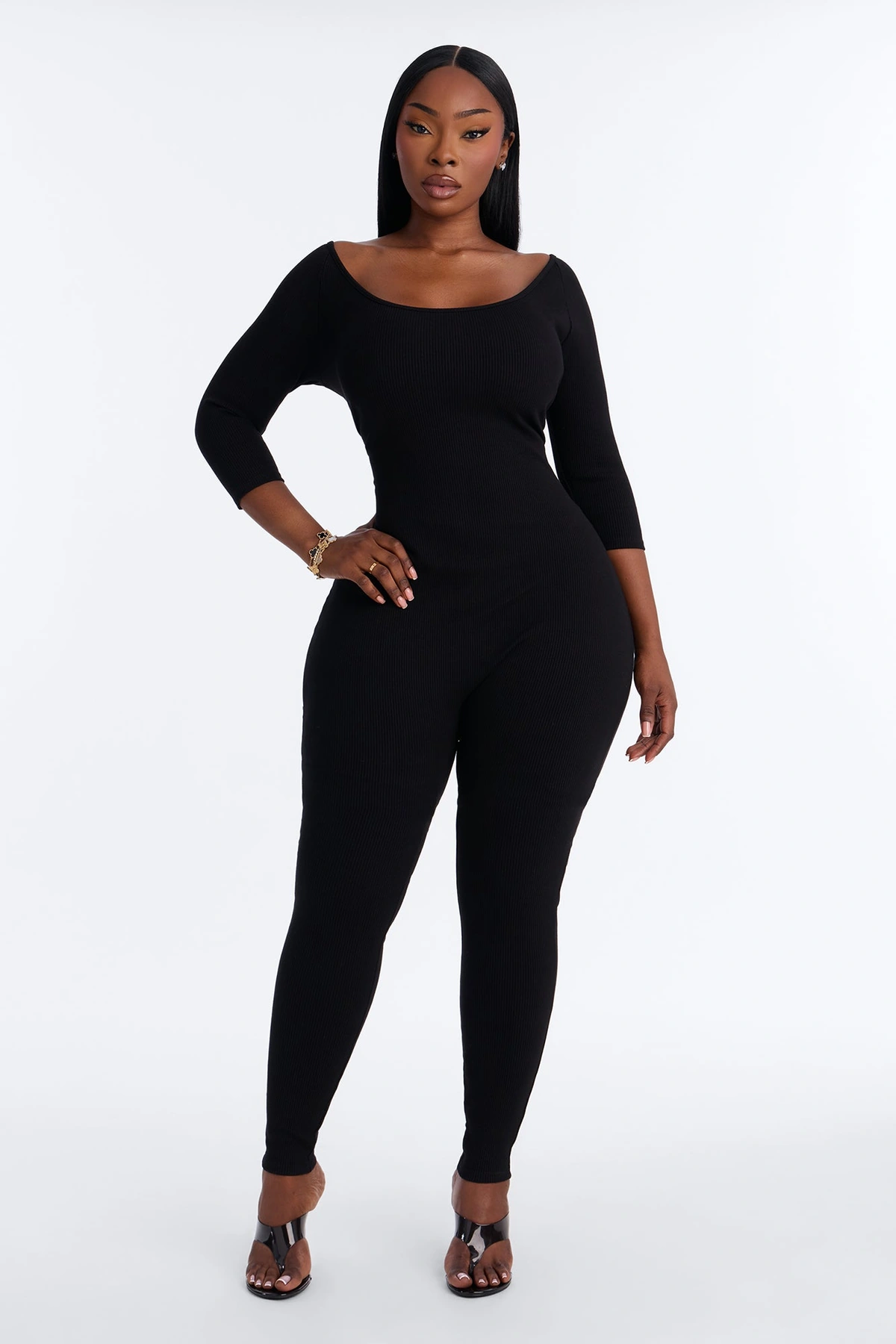 Jada Snatched Skinny Jumpsuit - Black — Preto