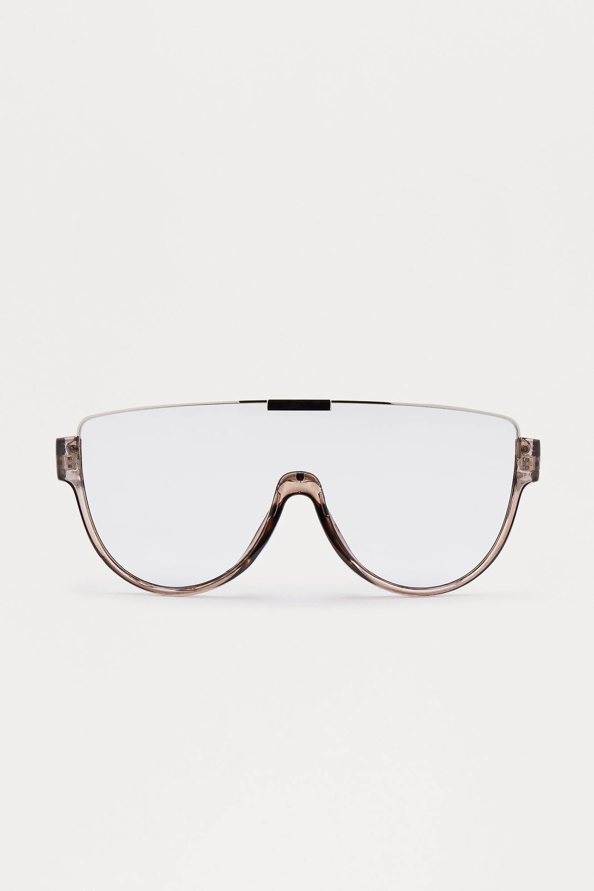 On A Mission Rimless Shield Sunglasses - Clear — Clear