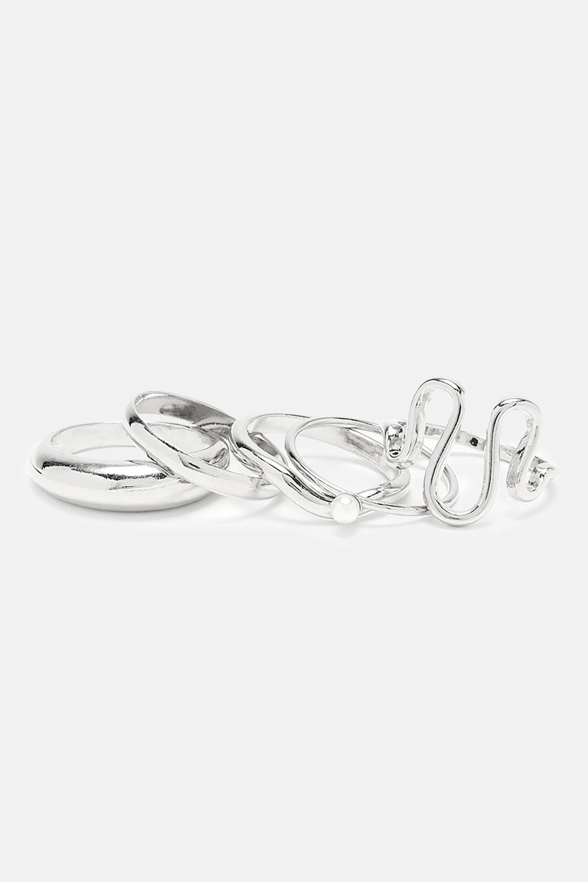 Best To Me 5 Piece Ring Set - Silver — Prateado