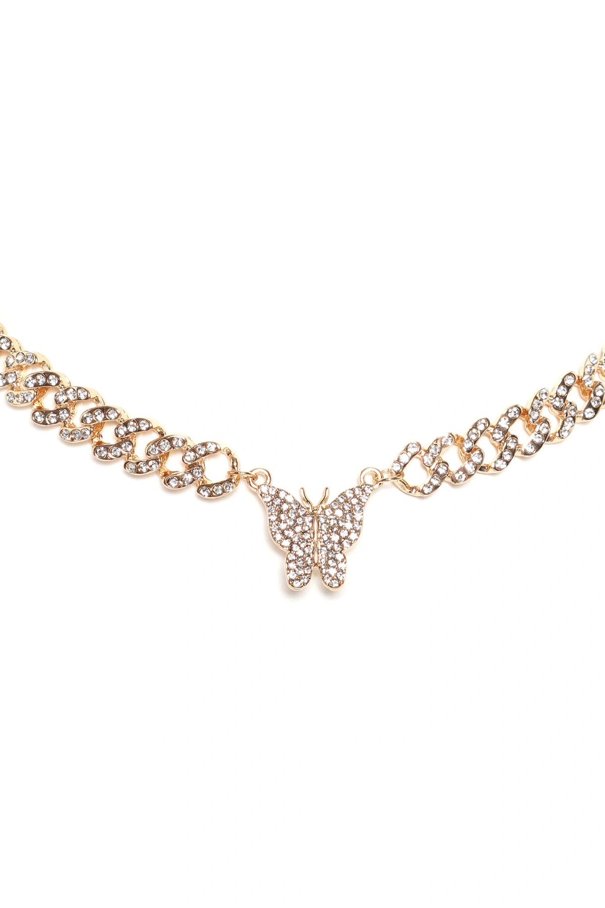 Icy Butterfly Necklace - Gold — Dourado