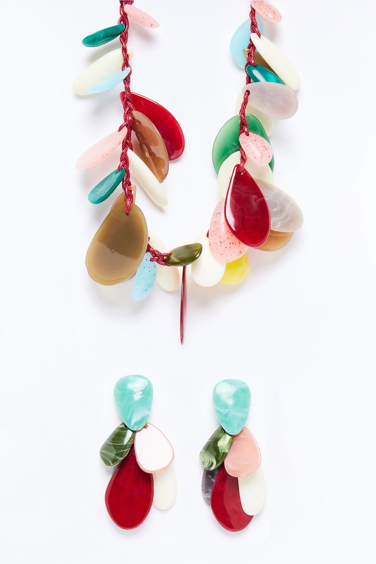 Making A Splash Necklace And Earring Set - Multi Color — Multicolor