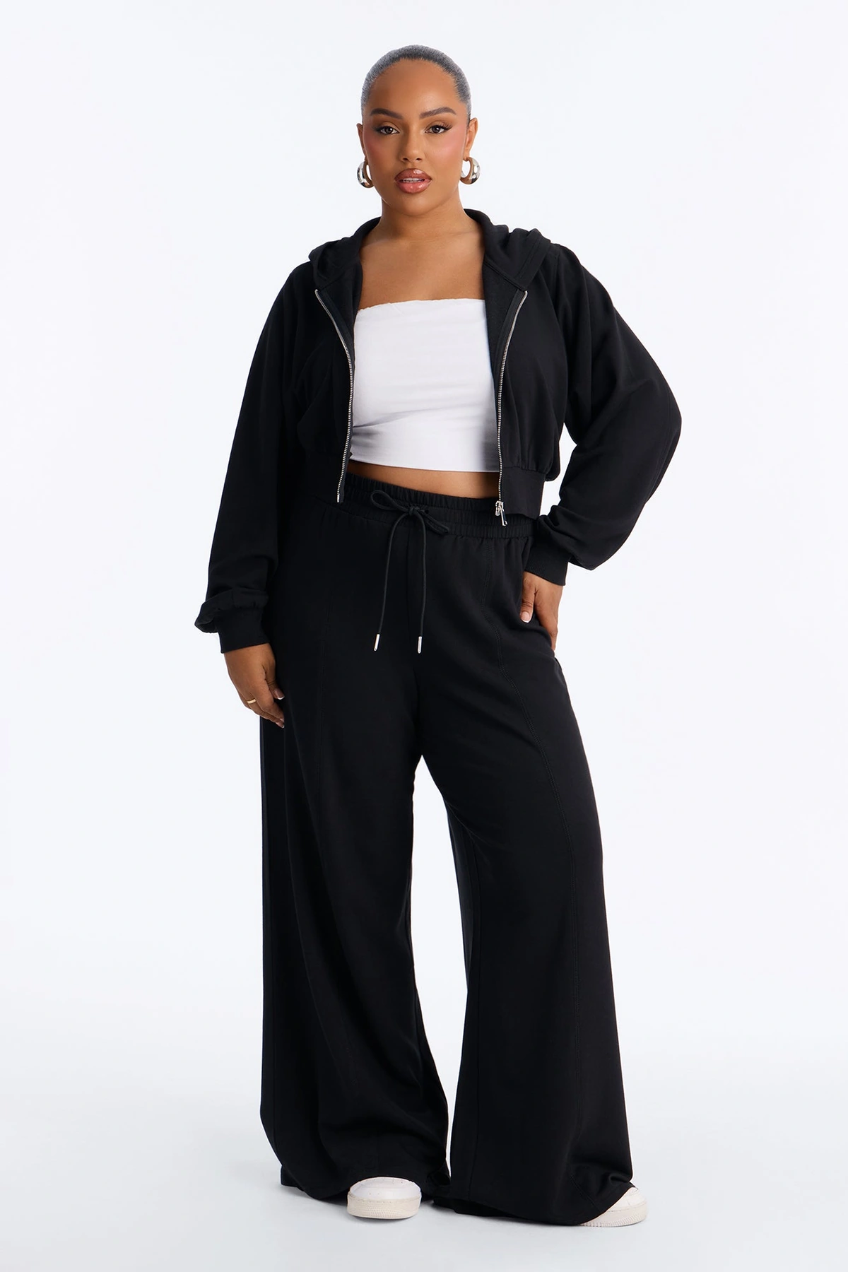 Savannah Fleece Pant Set - Black — Preto
