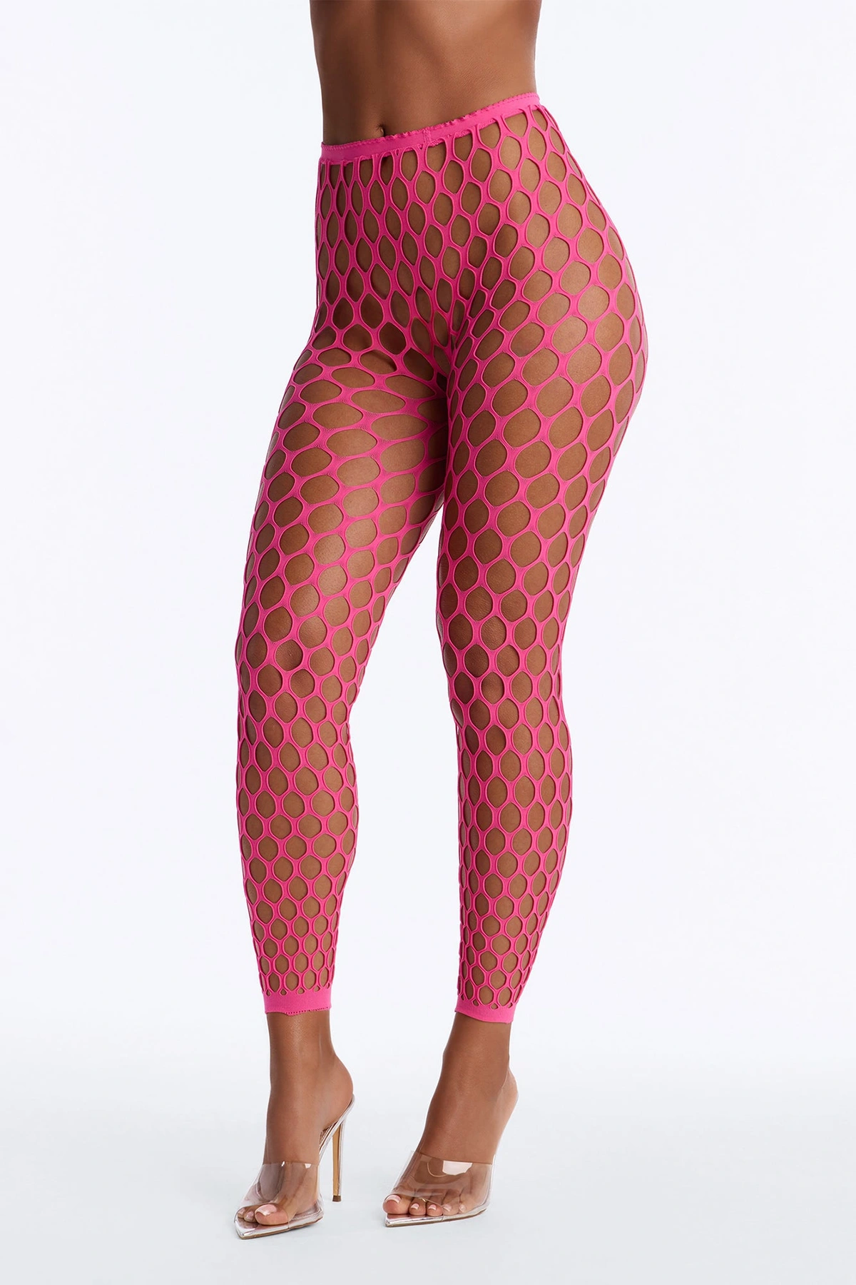 Sara Fishnet Footless Tights - Hot Pink — Hot Rosa