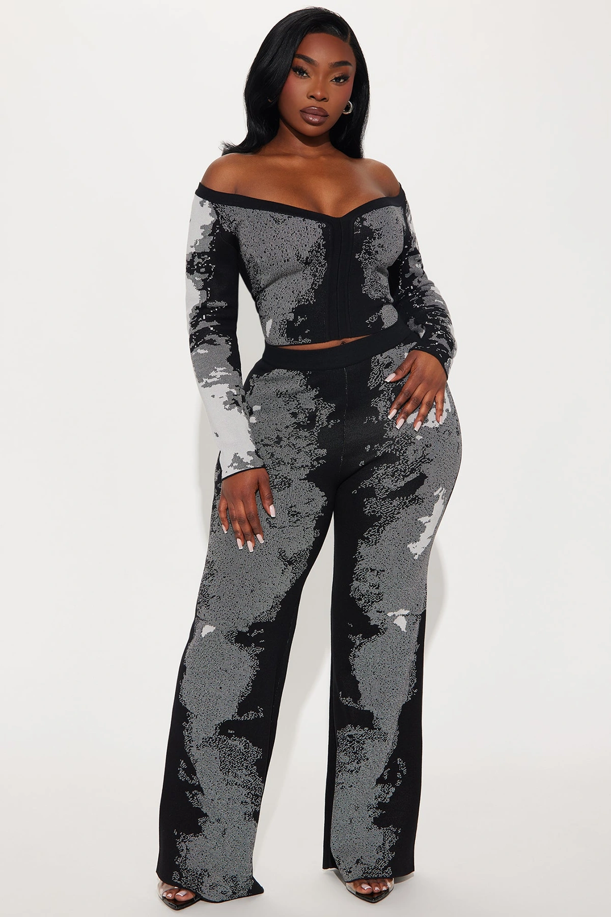 What's The Point Sweater Pant Set - Black — Preto