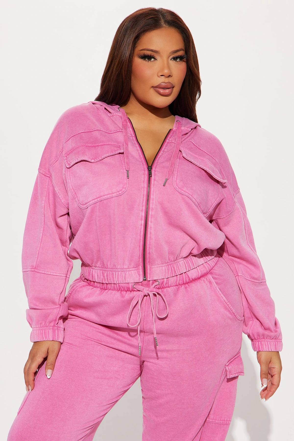 Fiona Fleece Lounge Jacket - Fuchsia — Fúcsia