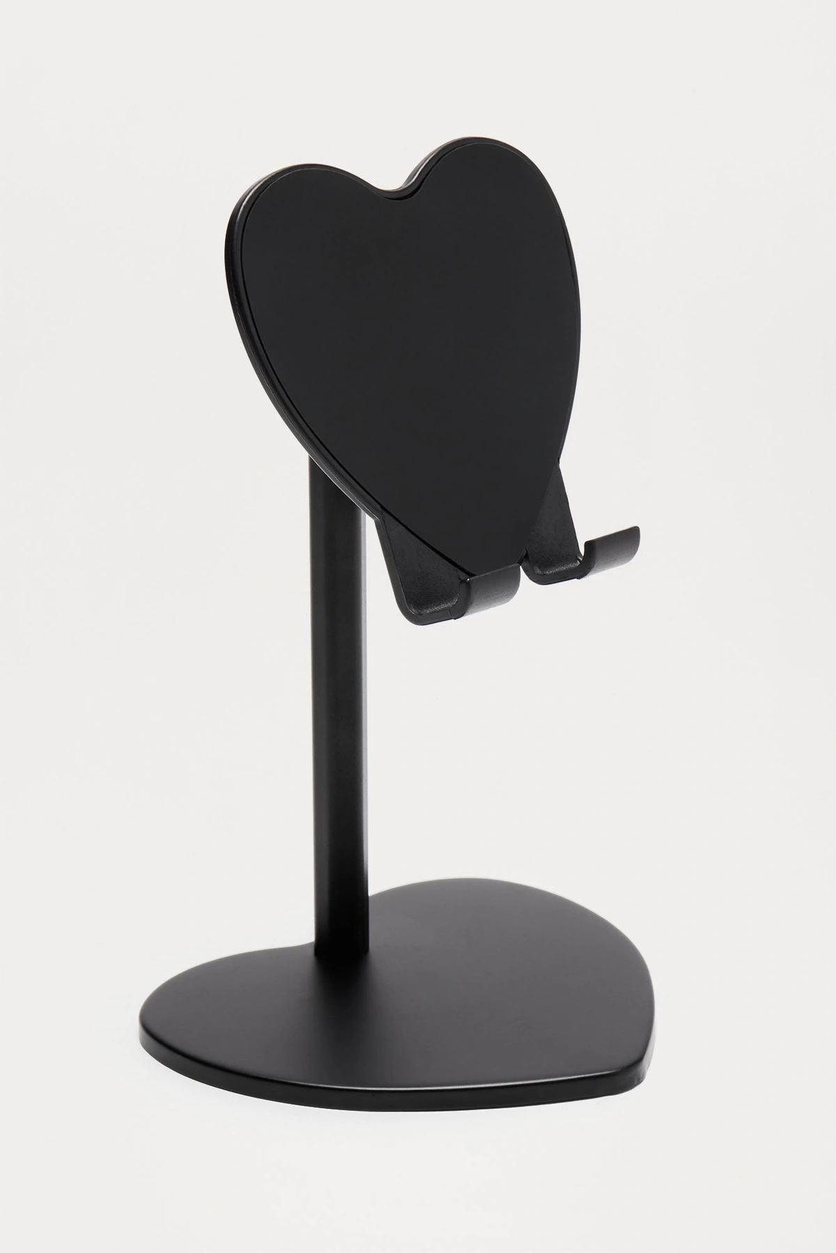 Heart Shape Phone Stand - Black — Preto