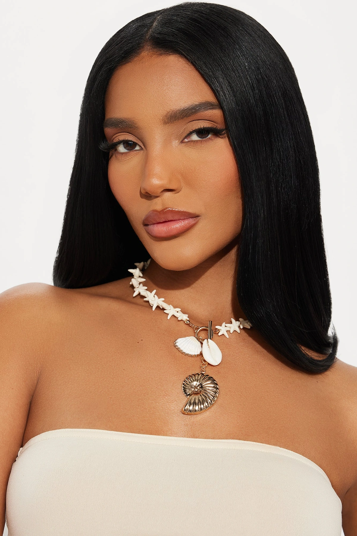 Beach Bits Beaded Pendant Necklaces - Ivory/combo — Marfim/combinação