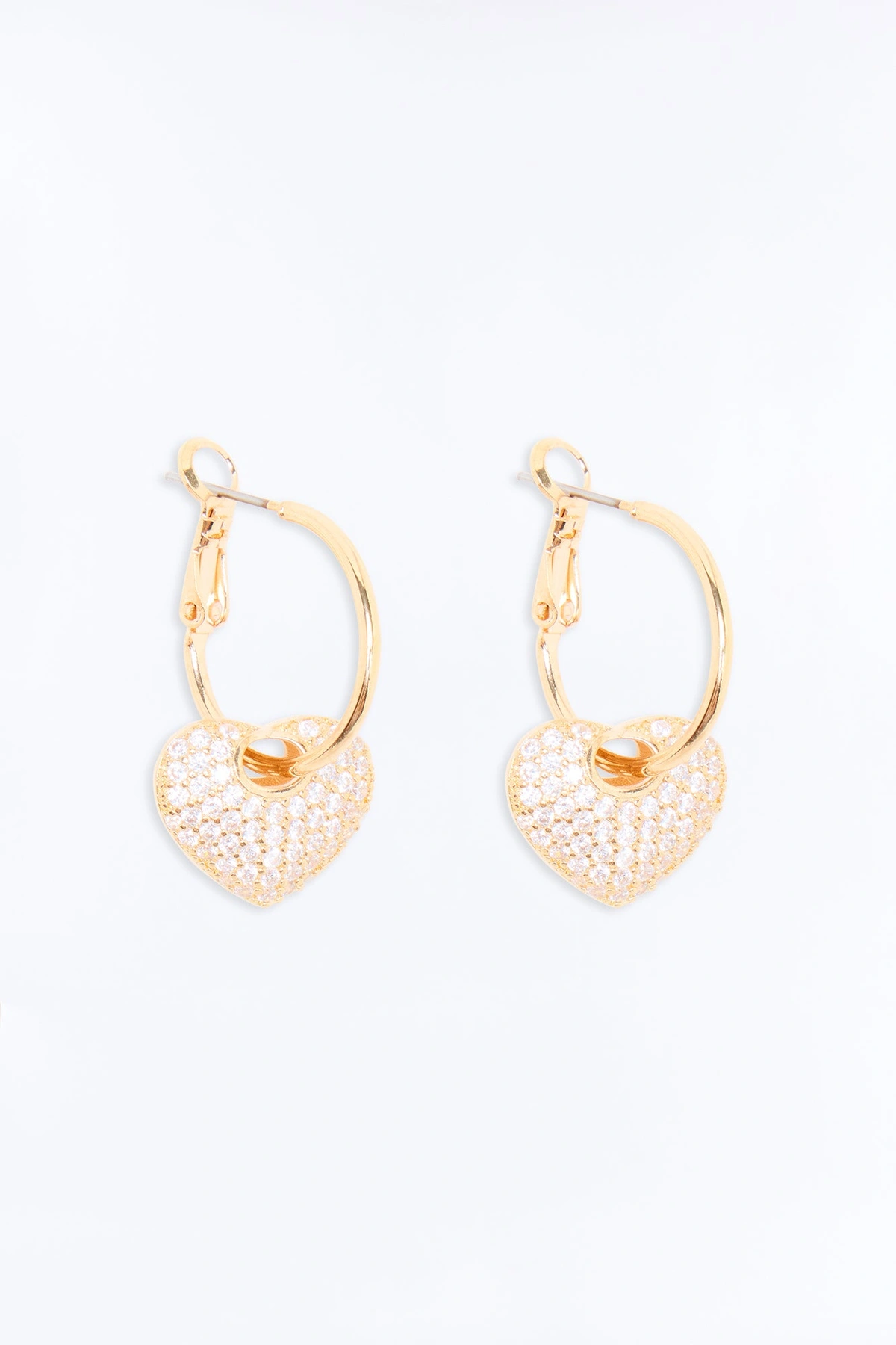 Cubic Zirconia Love Spark Hoop Earrings - Gold — Dourado