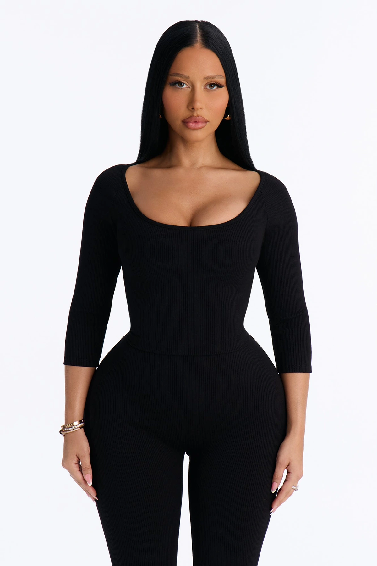 Jada Snatched Skinny Jumpsuit - Black — Preto