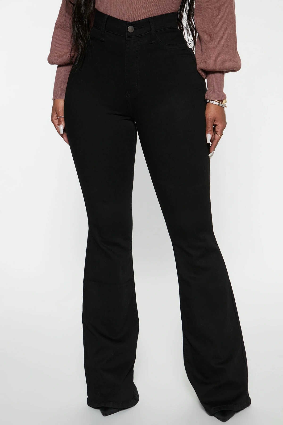 Deep In My Soul Flare Jeans - Black — Preto