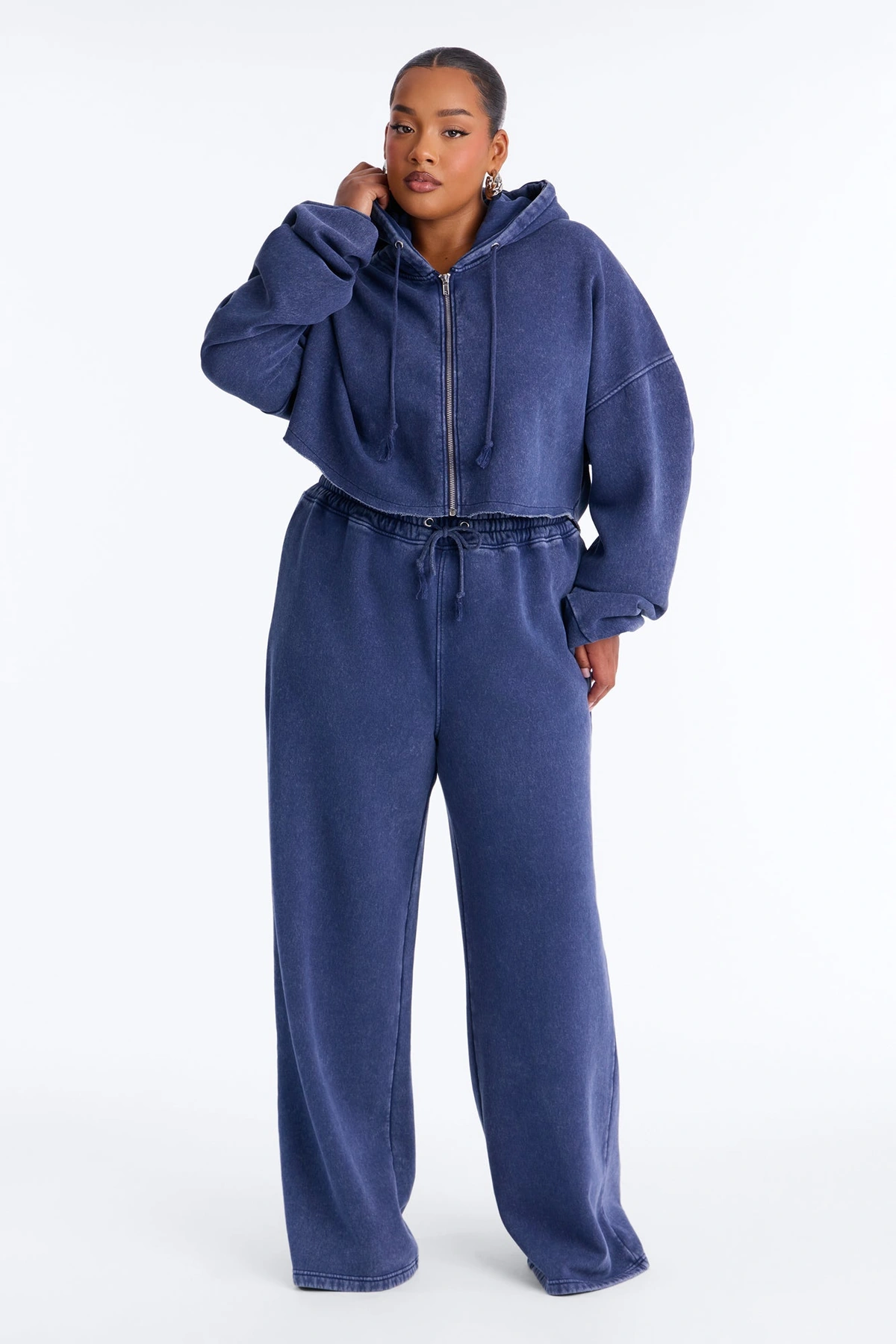On The Go Fleece Pant Set - Navy — Azul-marinho