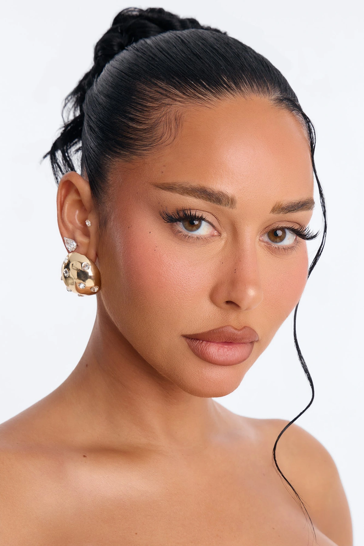 Moon Rocks Stud Earrings - Gold — Dourado