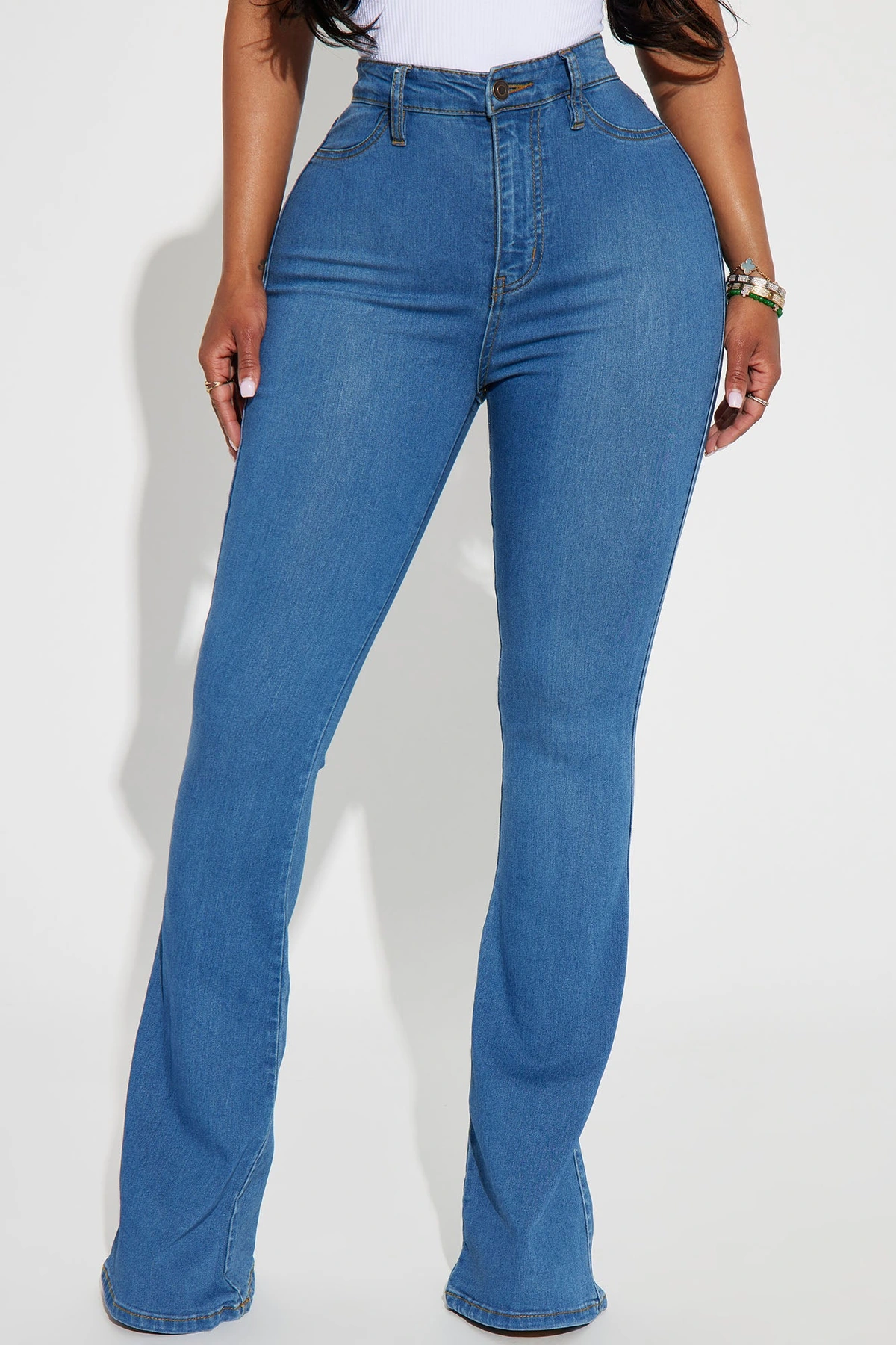 Deep In My Soul Flare Jeans - Medium Blue Wash — médio Azul lavagem