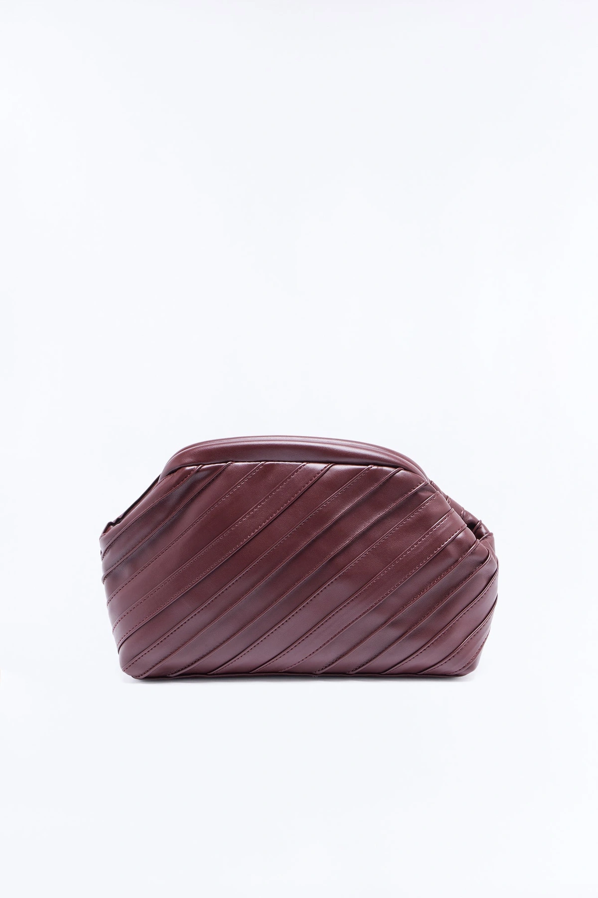 Stay In Your Lane Faux Leather Clutch Handbag - Brown — Castanho