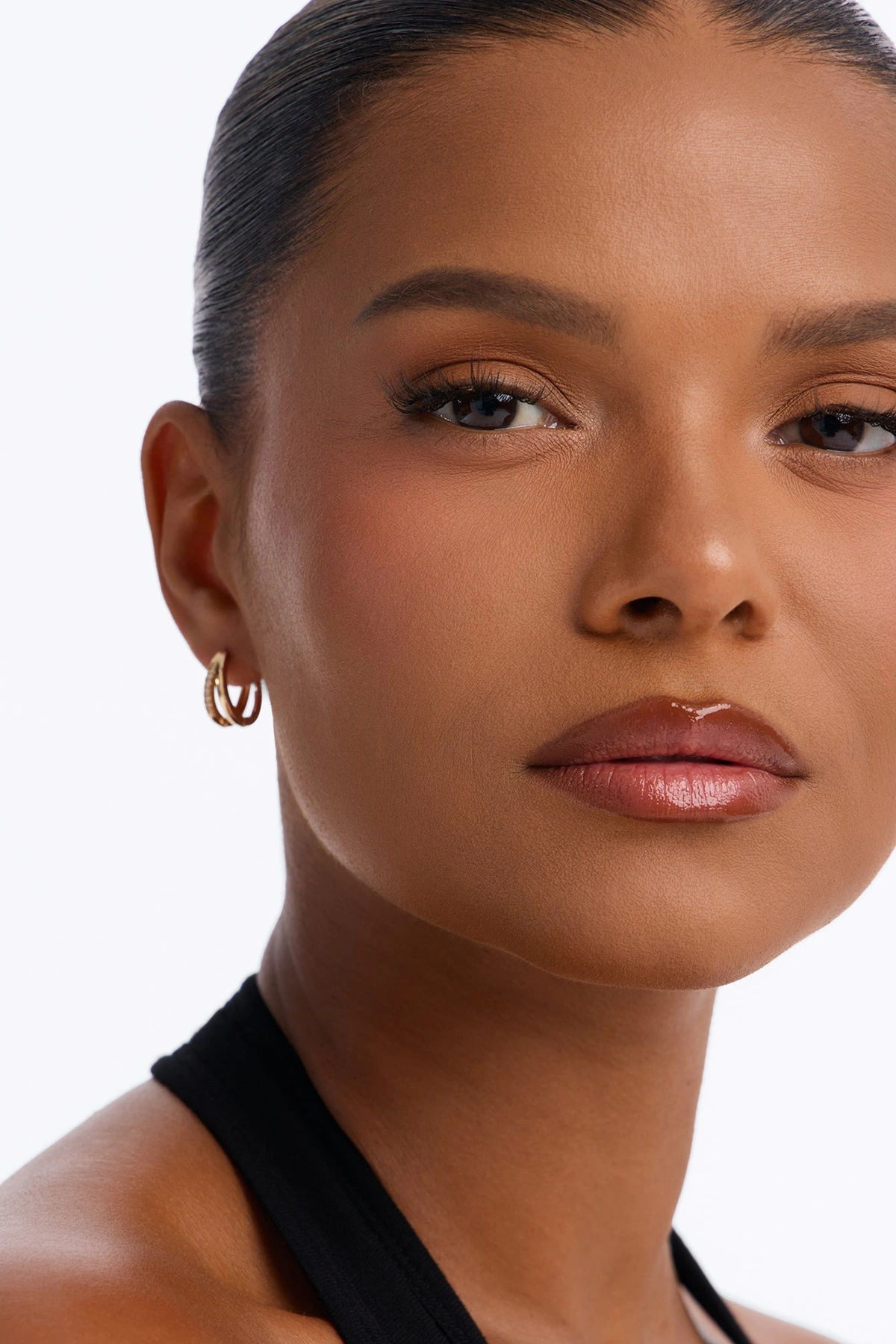 Luna Double Layer Hoop Earrings - Gold — Dourado