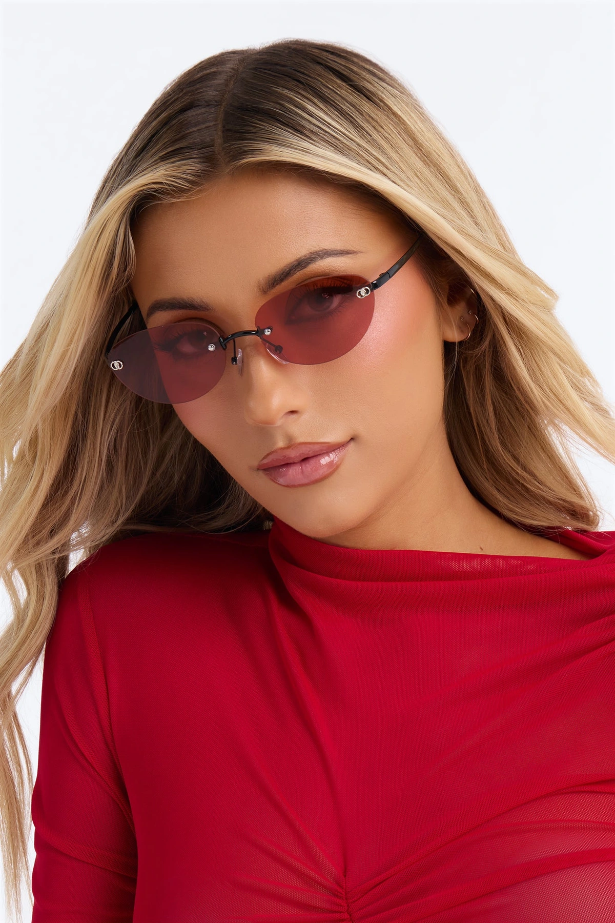 Kiss Kiss Sunglasses - Black/Pink — Preto/Rosa