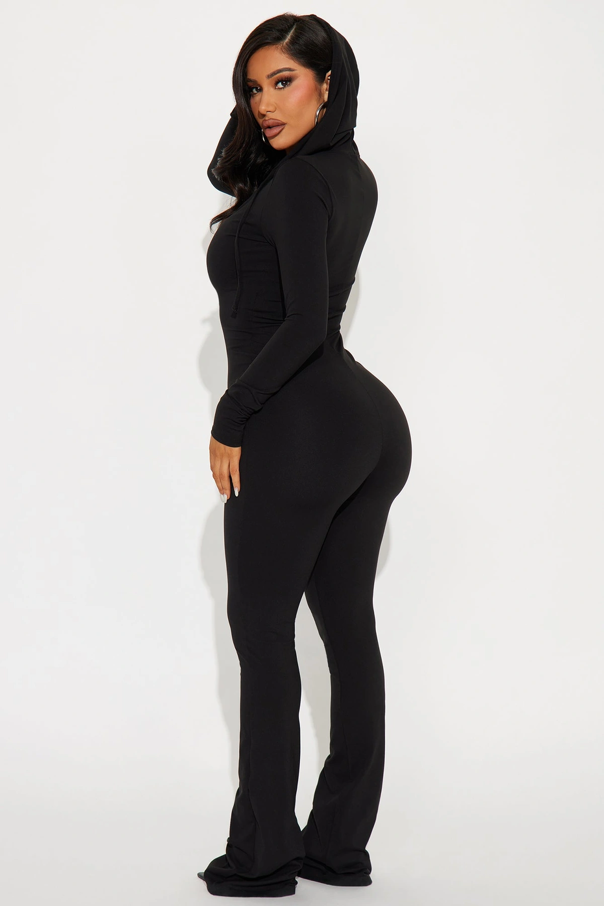 Luna Zip Up Jumpsuit - Black — Preto