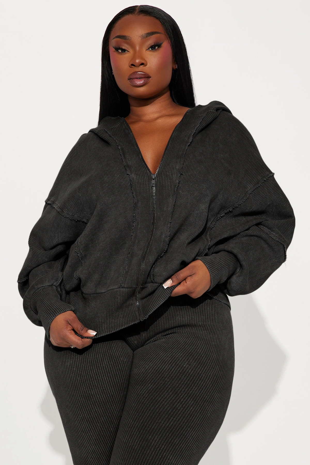 Gigi Washed Legging Set - Black — Preto