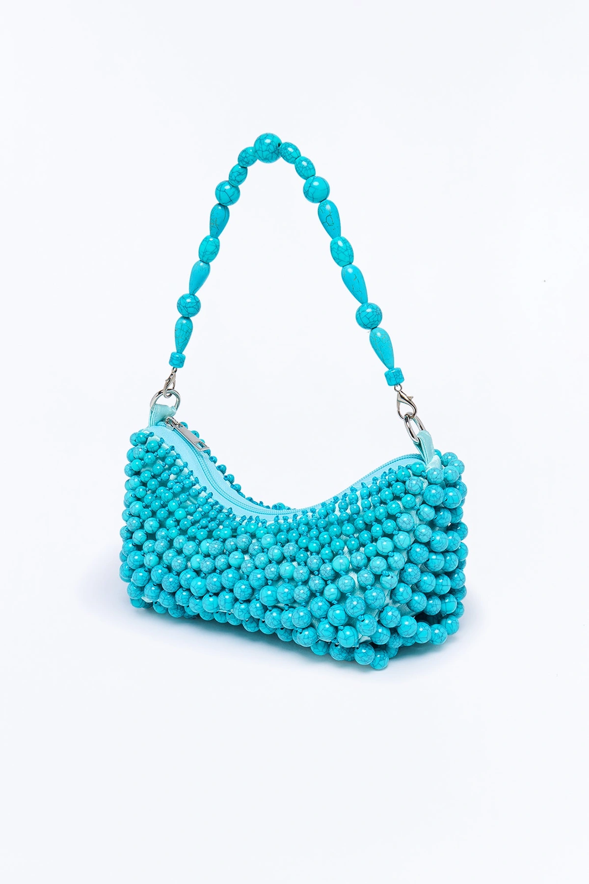 Ibiza Sun Beaded Shoulder Handbag - Blue — Azul