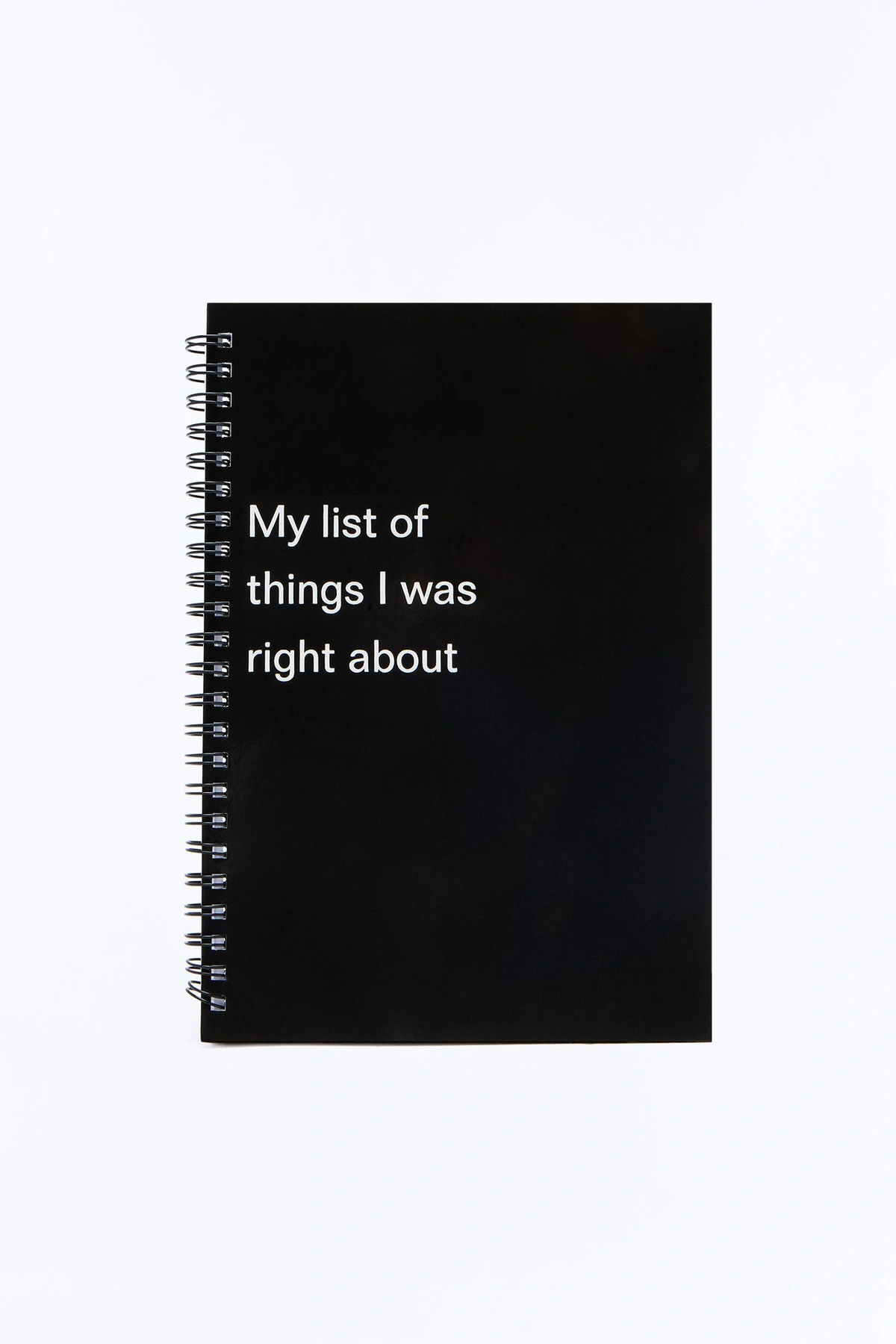 Things I Was Right About Spiral Notebook - Black/White — Preto/Branco