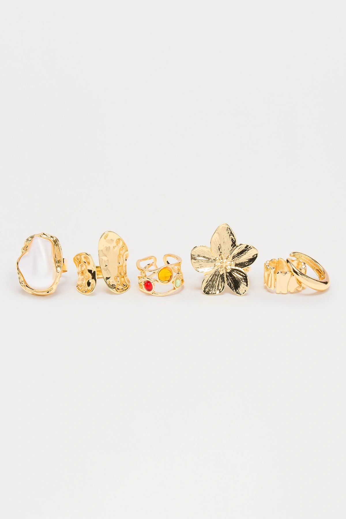 Lylah 6 Piece Ring Set - Gold — Dourado