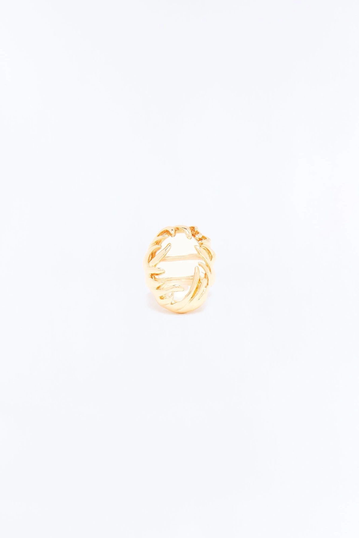 Pure Drama Jeweled Ring - Gold/Clear — Dourado/Clear