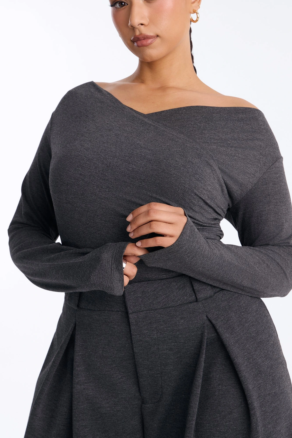 Effortless As Always Wide Leg Pant Set - Charcoal — Cinzento-escuro