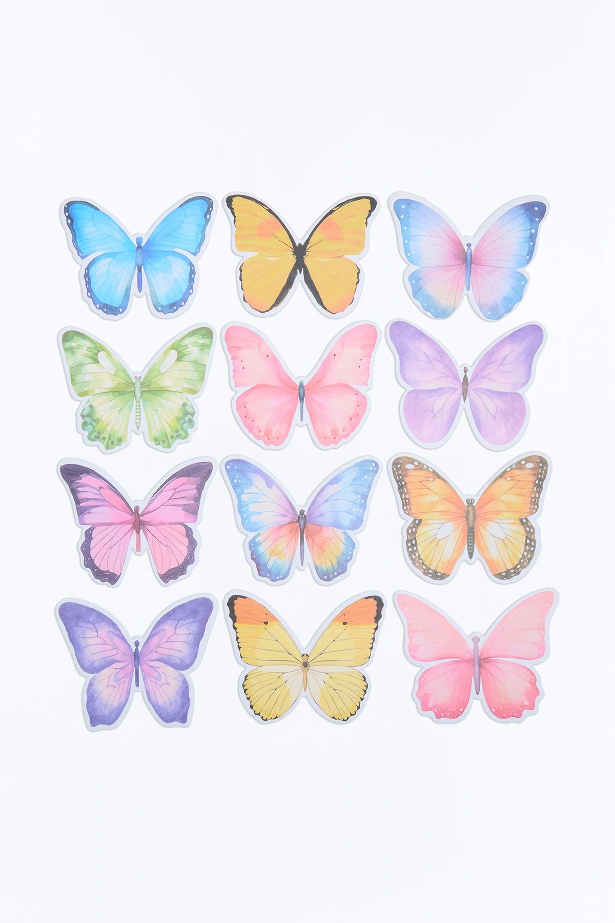 Butterflies Sticky Notes 12 Pack Set - Multi Color — Multicolor