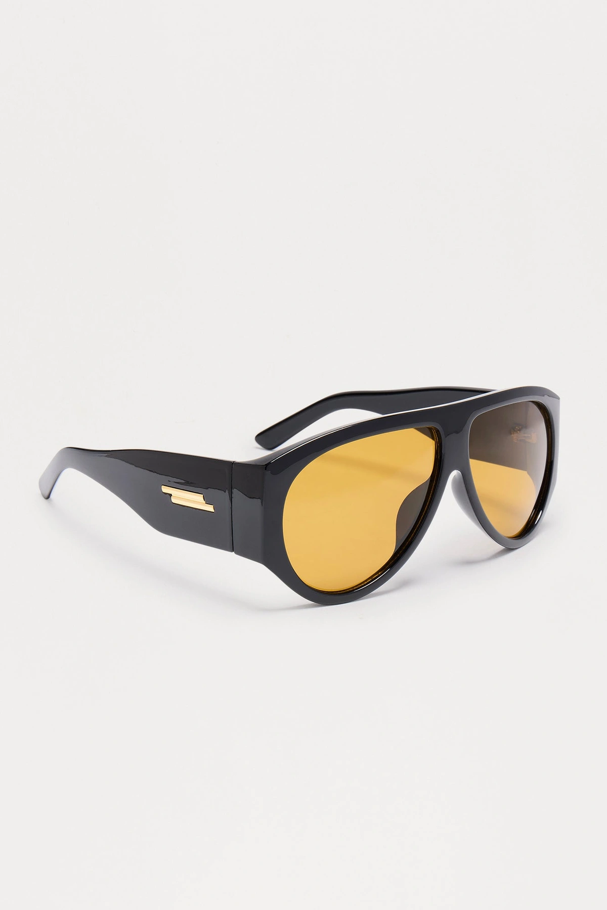 Fashion Forward Shield Sunglasses - Black/Yellow — Preto/Amarelo