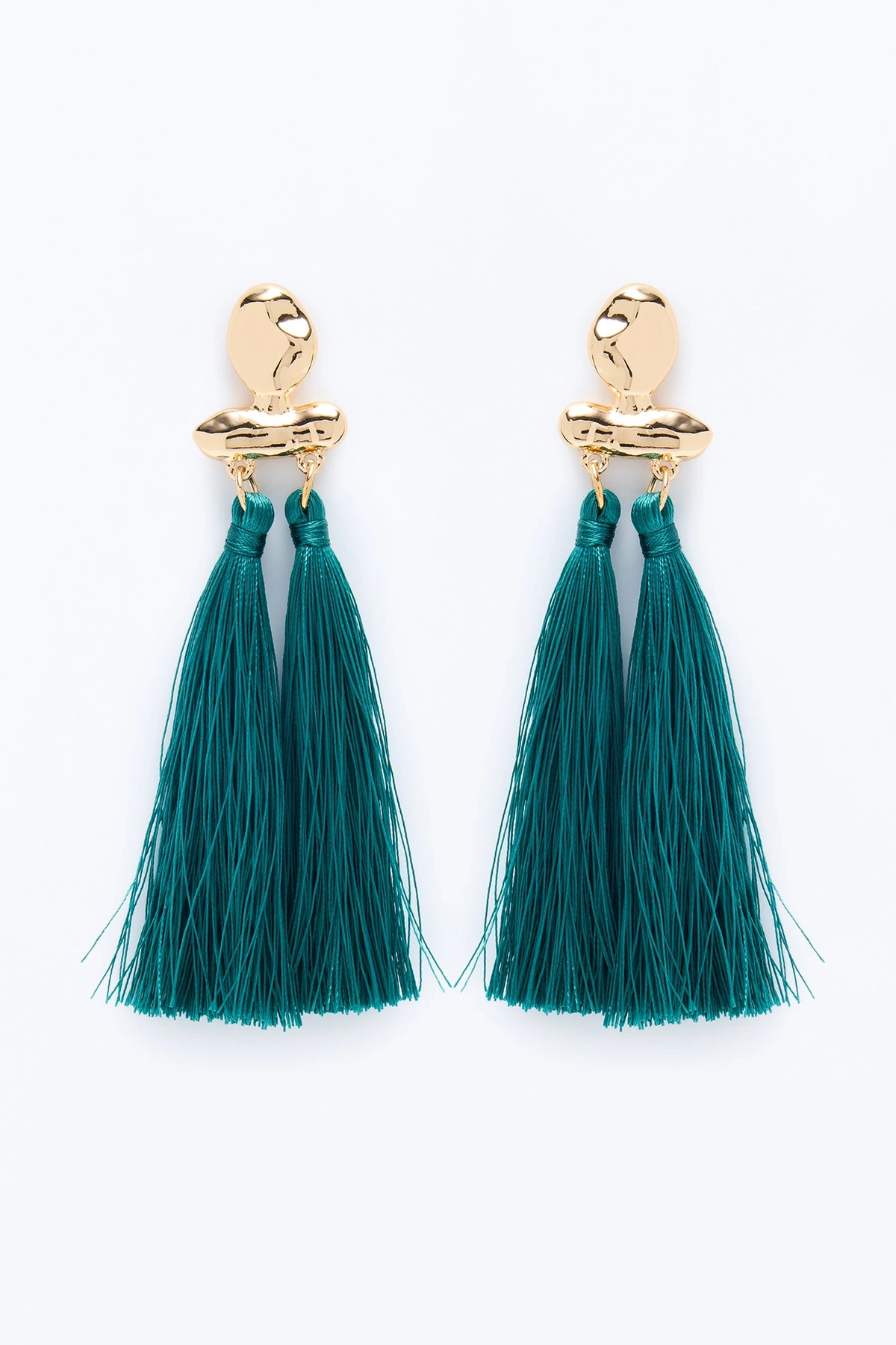 Just Brush It Off Drop Earrings - Gold/Green — Dourado/Verde