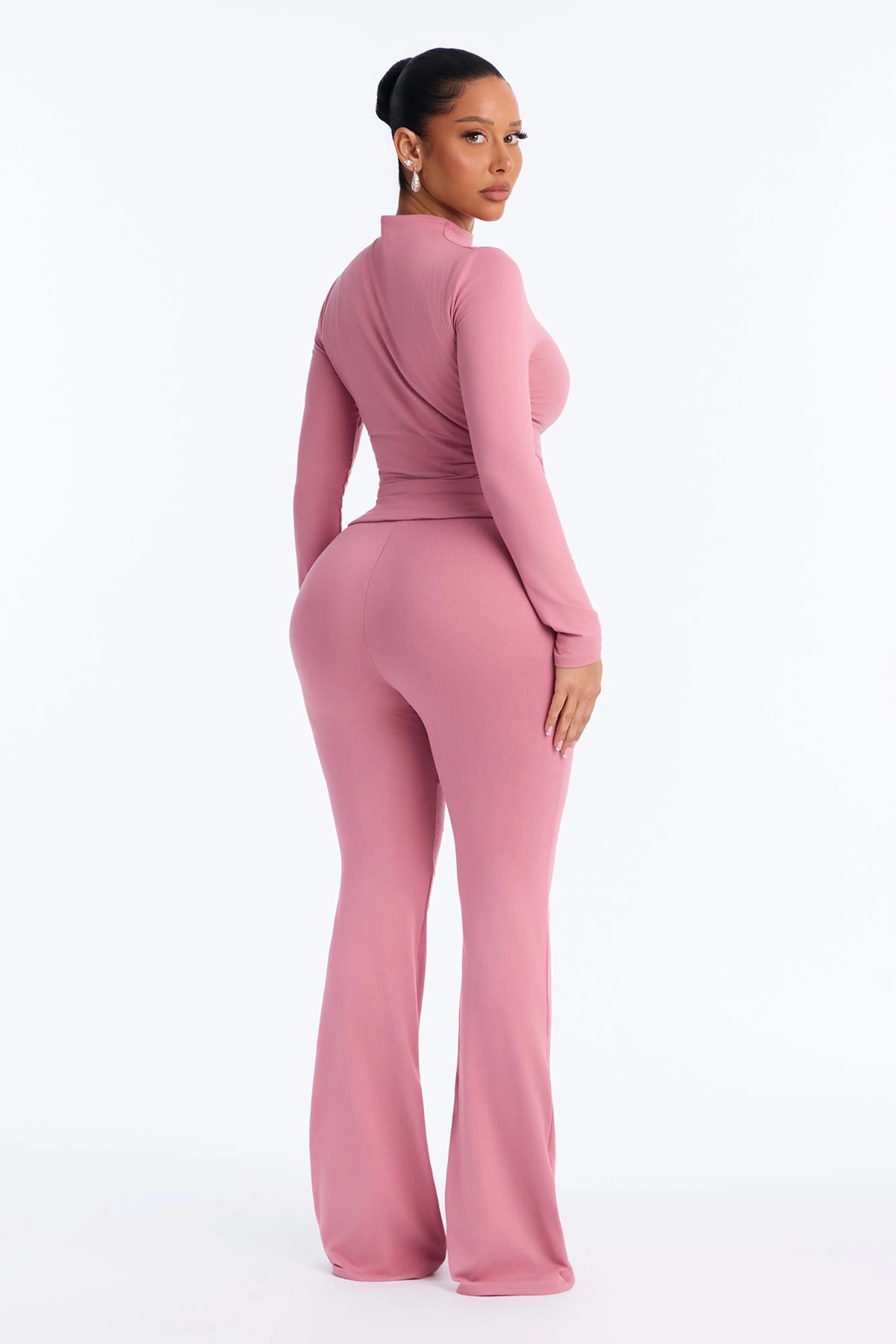 Lielle Mock Neck Pant Set - Mauve — Malva