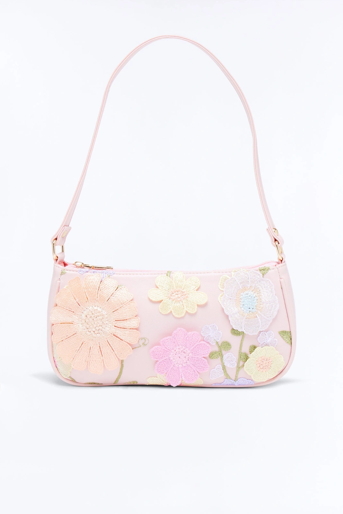 Flower Power Faux Leather 3D Shoulder Handbag - Pink — Rosa
