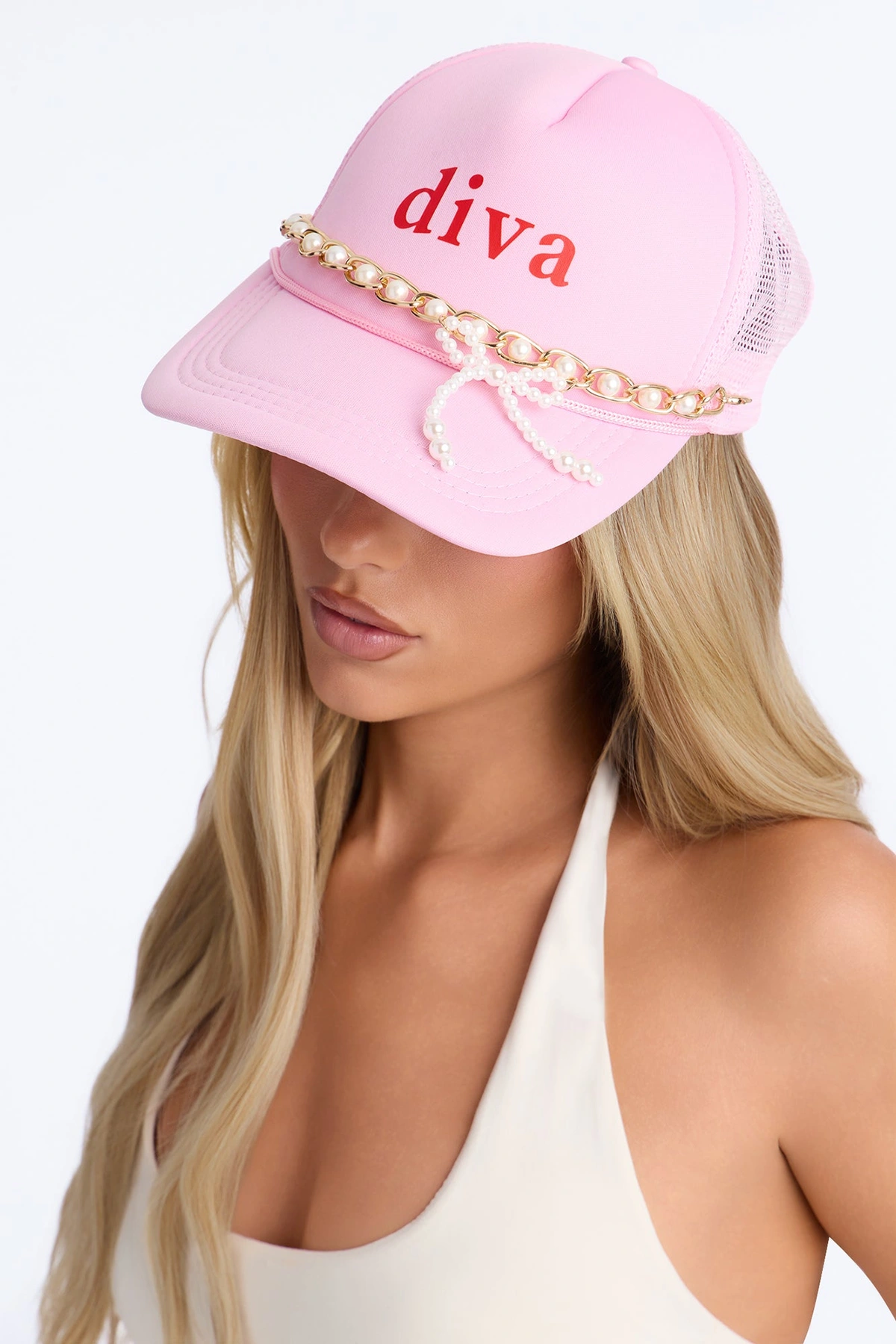 Diva Trucker Hat - Pink — Rosa