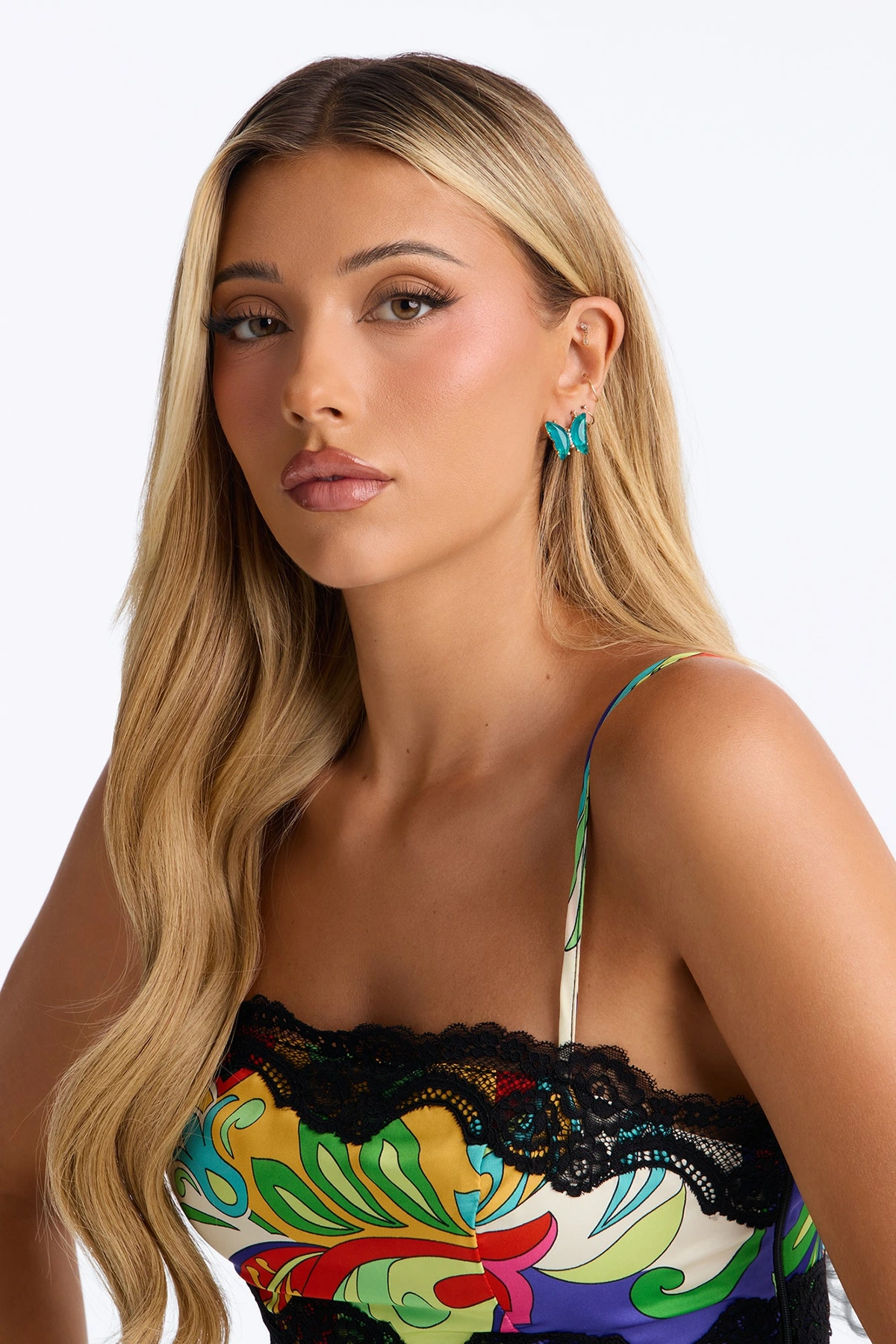 Flutter Away Stud Earrings - Teal — Verde-petróleo