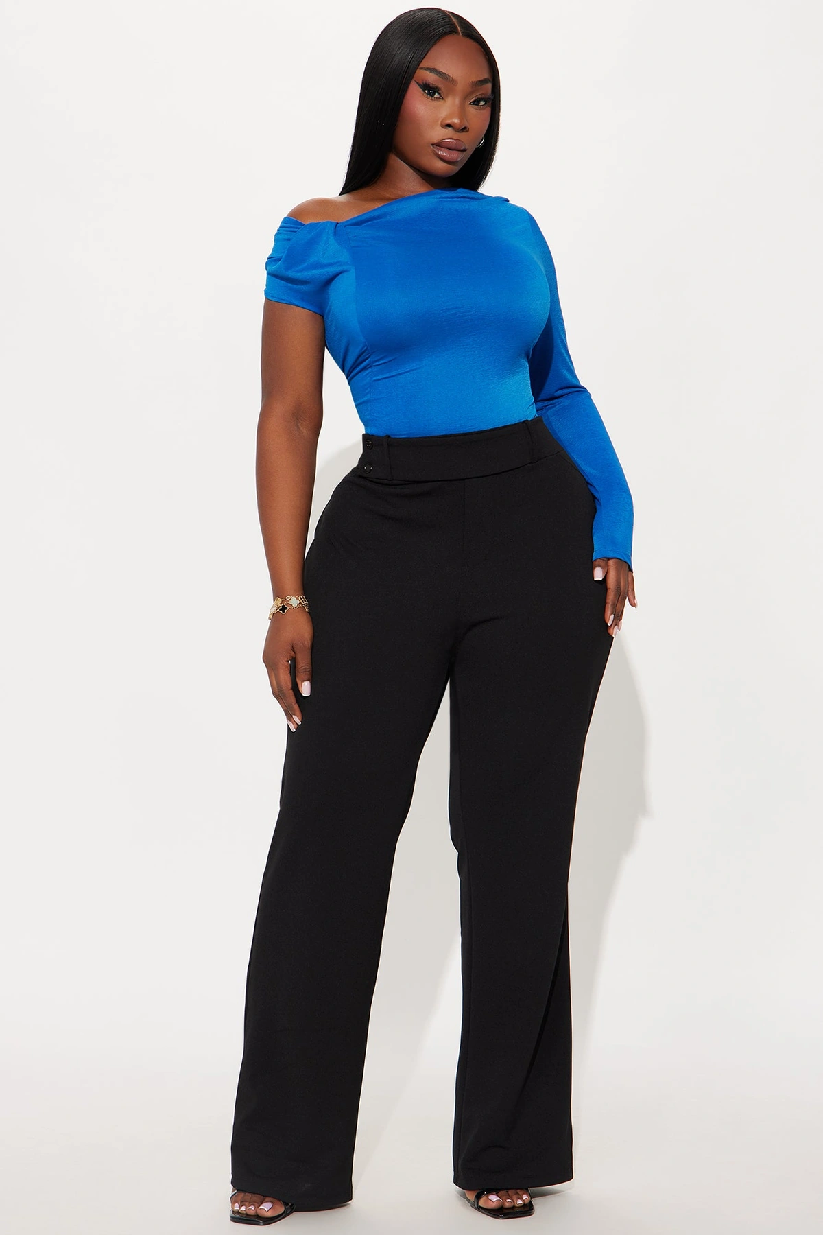 Office Tea Straight Leg Trouser Pant - Black — Preto