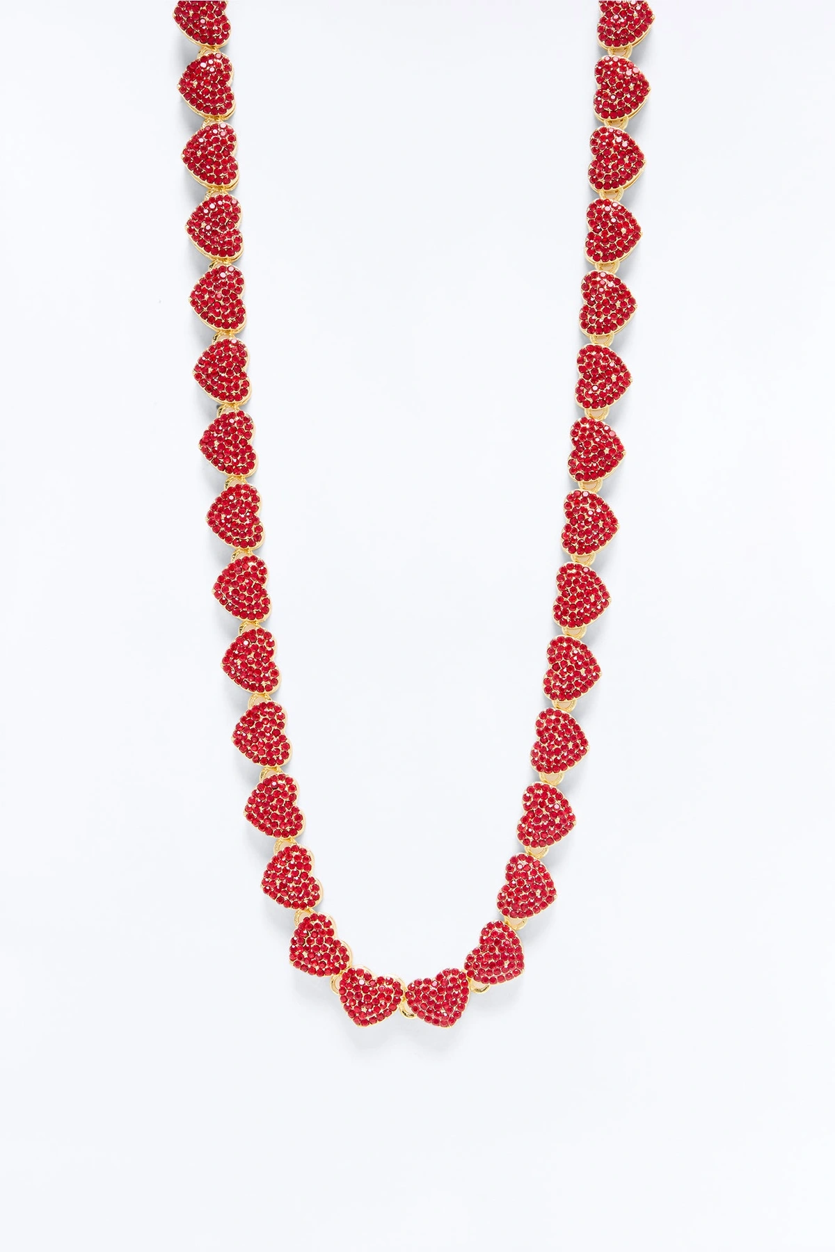 LOML Heart Single Chain Necklace - Red — Vermelho