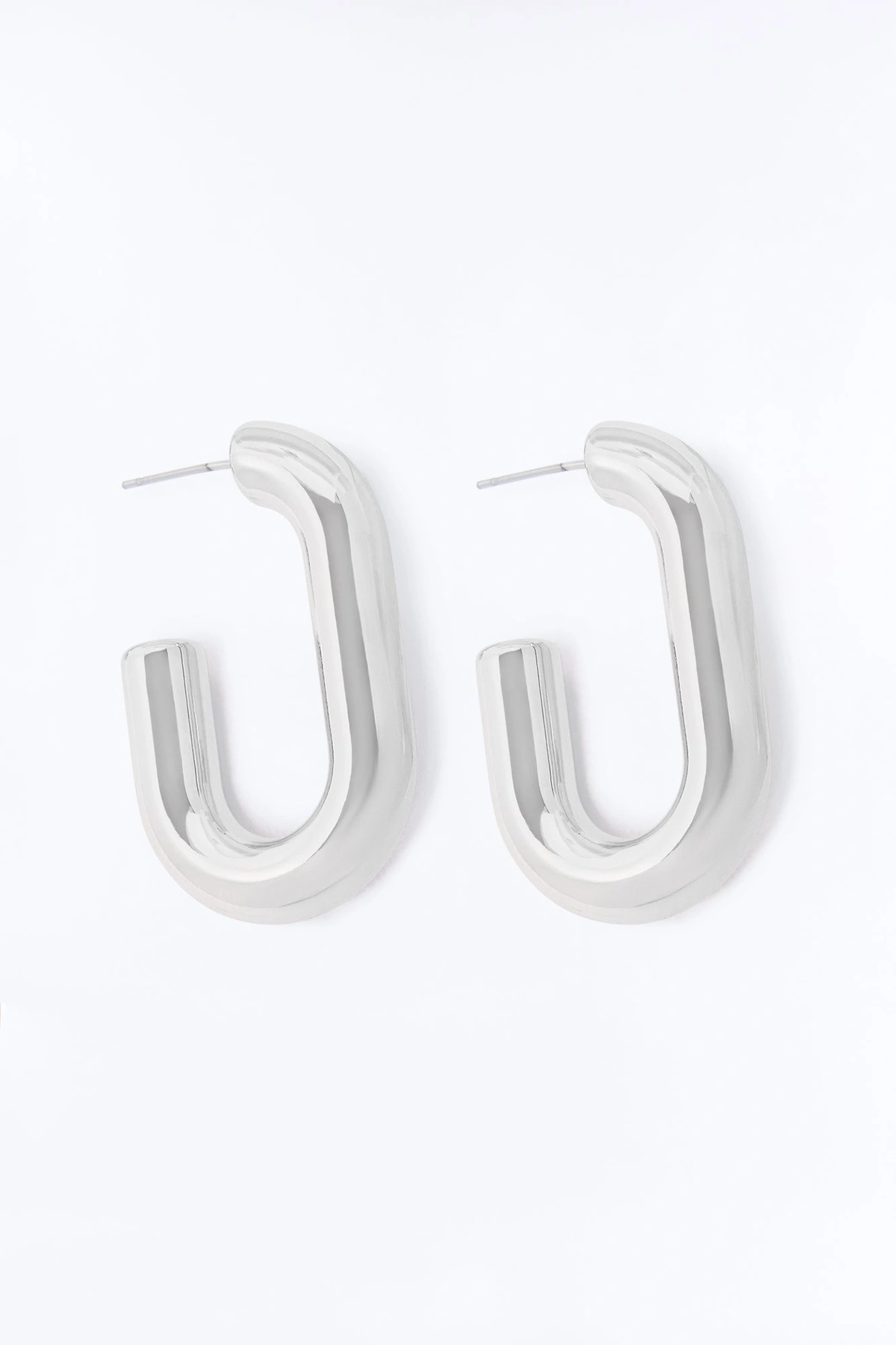 Something To Consider Hoop Earrings - Silver — Prateado