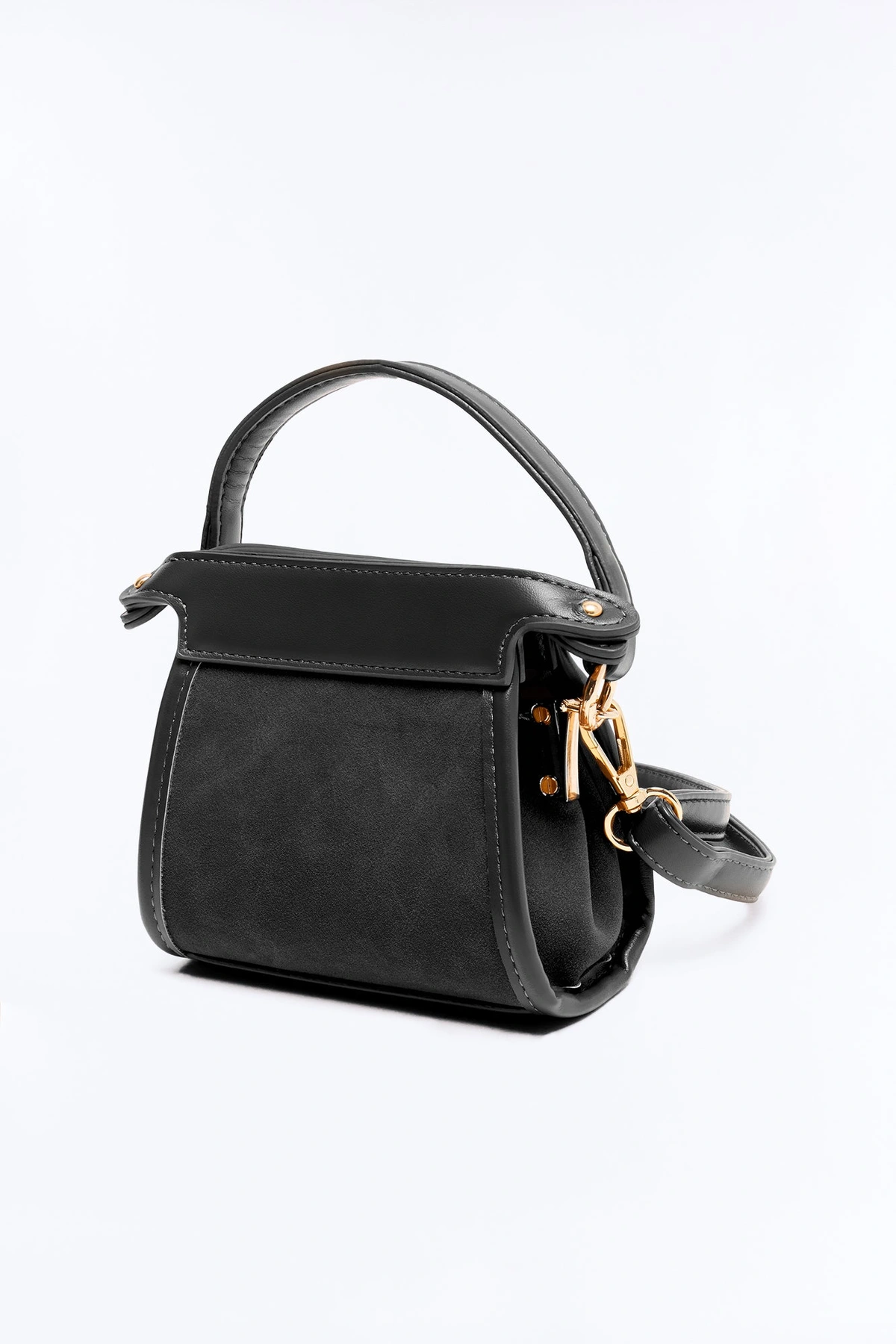 Fun Size Mini Faux Leather Crossbody Bag - Black — Preto