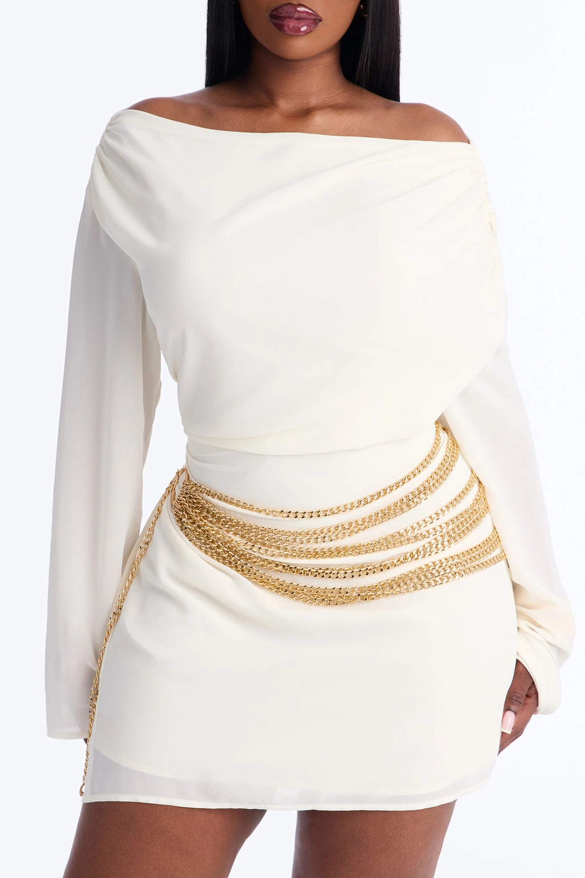 Side To Side Layered Chain Belt - Gold — Dourado